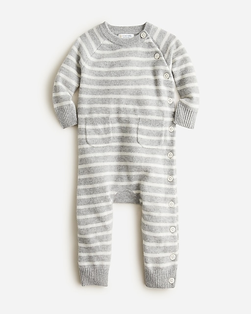 babys Limited-edition baby cashmere one-piece in stripe