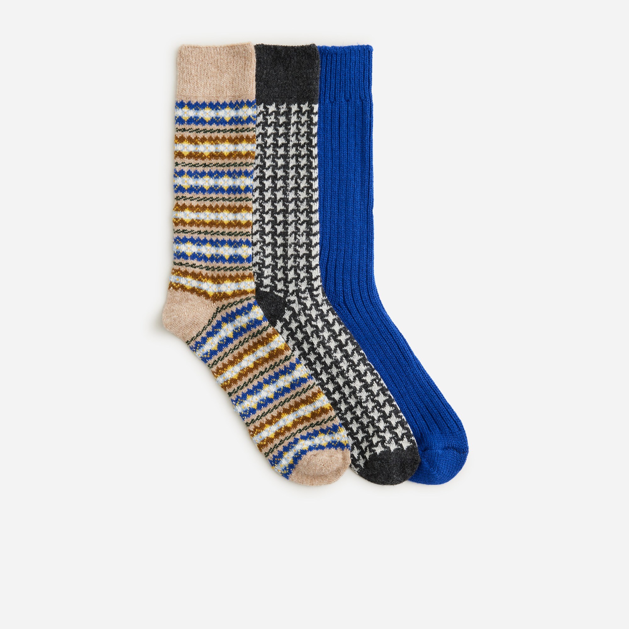 Lambswool-blend socks three-pack