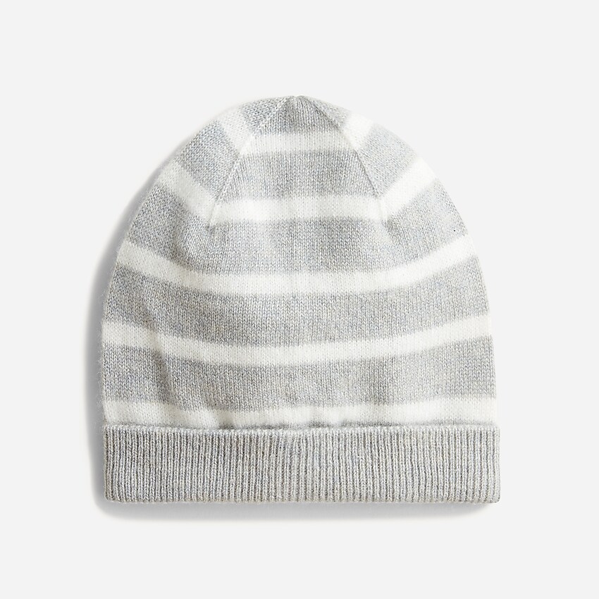 j.crew: limited-edition baby cashmere beanie in stripe for baby, right side, view zoomed