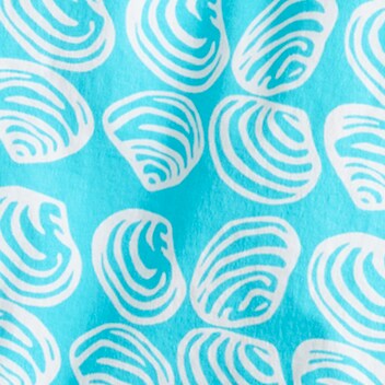 6" stretch swim trunk in print GOLDFISH BLUE YELLOW 