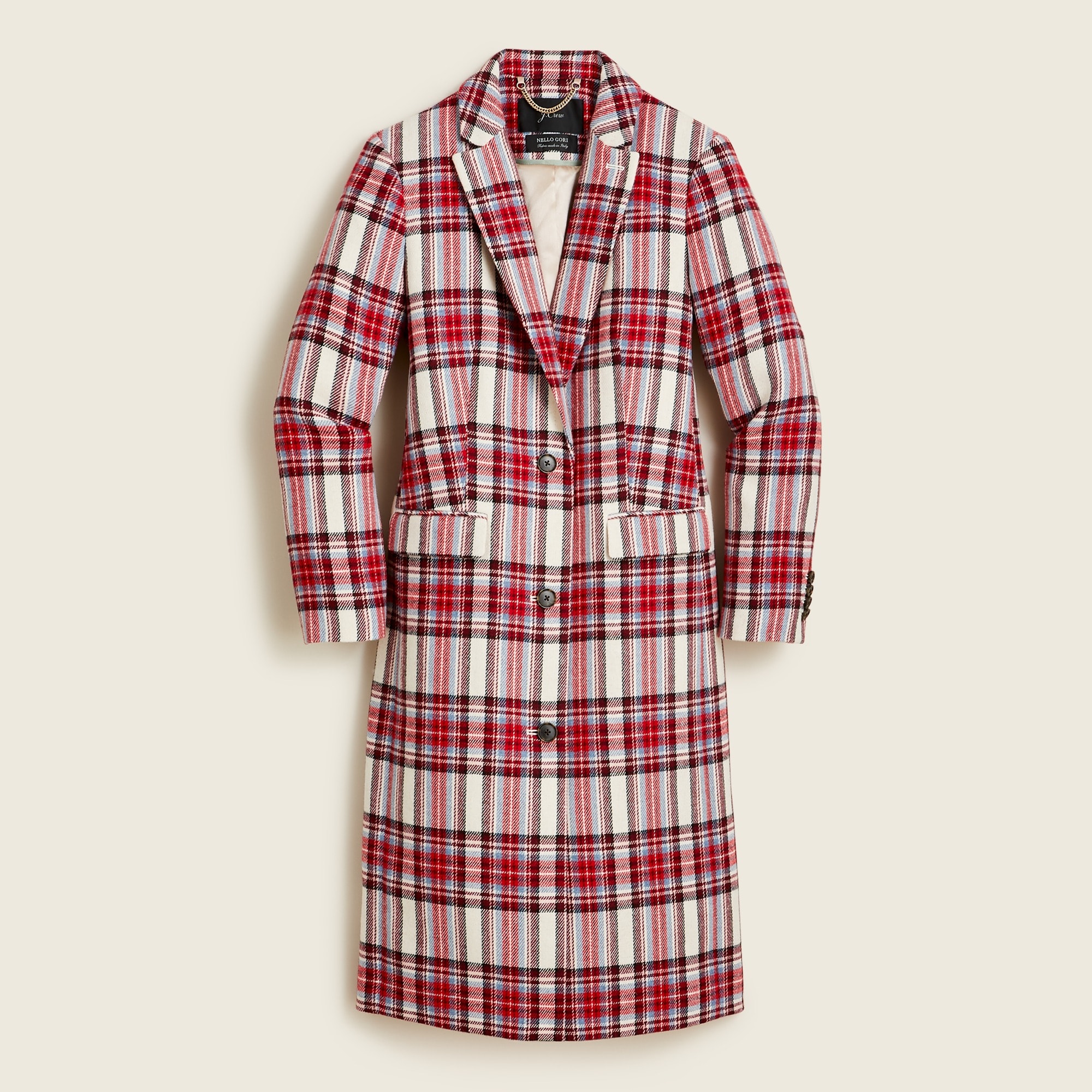 J.Crew Alfie Topcoat In Vintage Plaid Italian Wool For Women