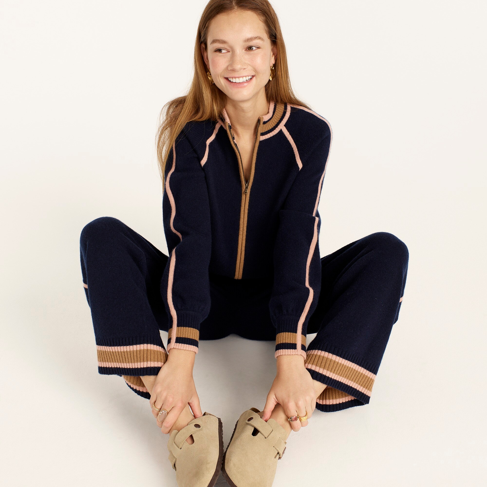 Cashmere zip-up jacket