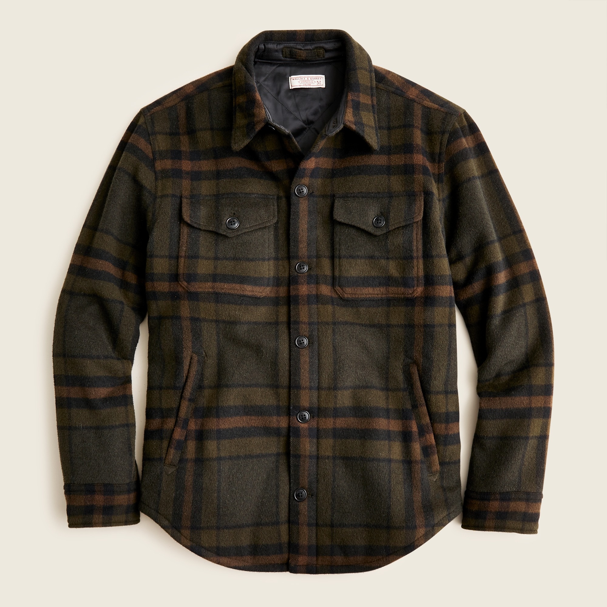 J.Crew: Wallace & Barnes Lined Brushed Wool Shirt-jacket In Plaid