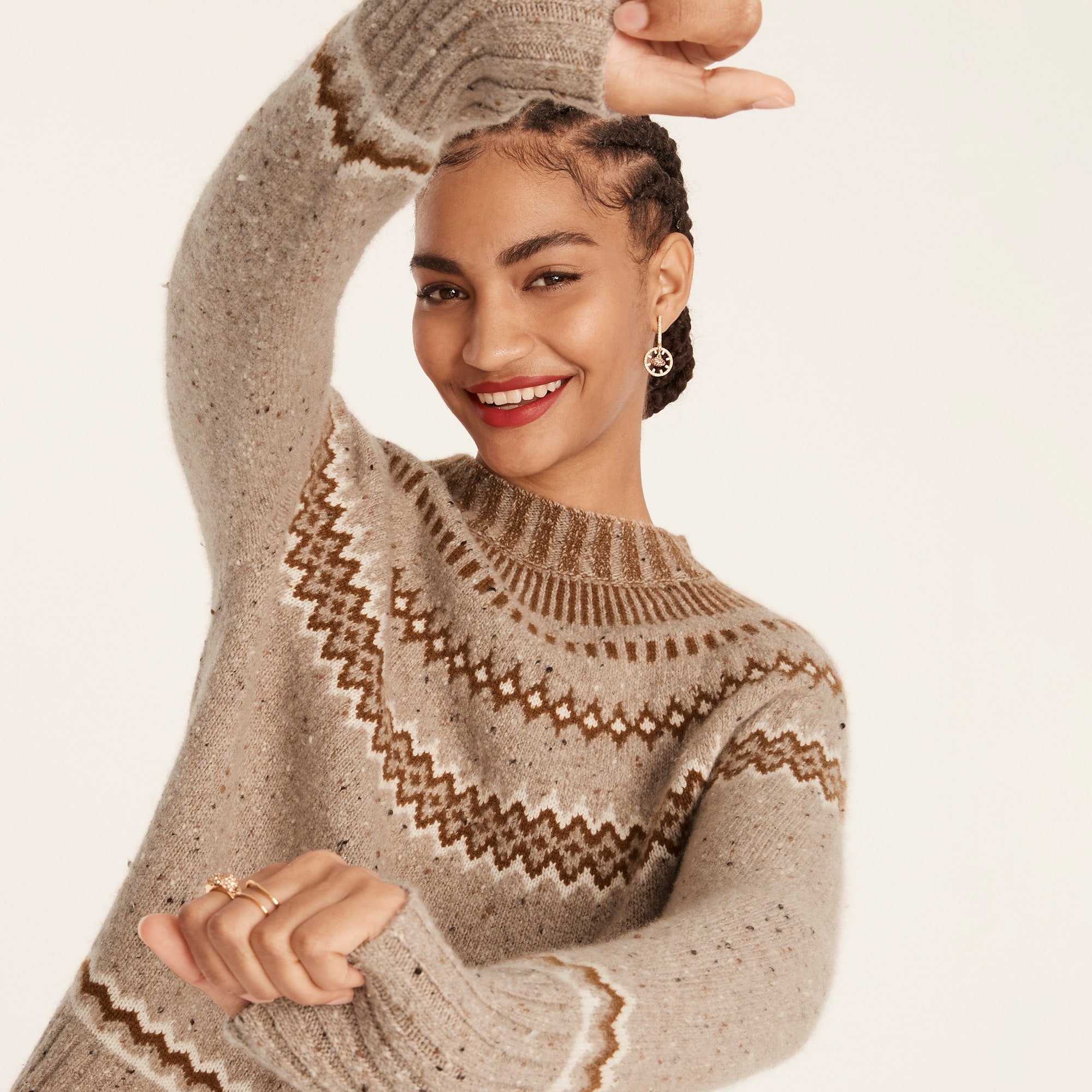 Cashmere Fair Isle yoke sweater