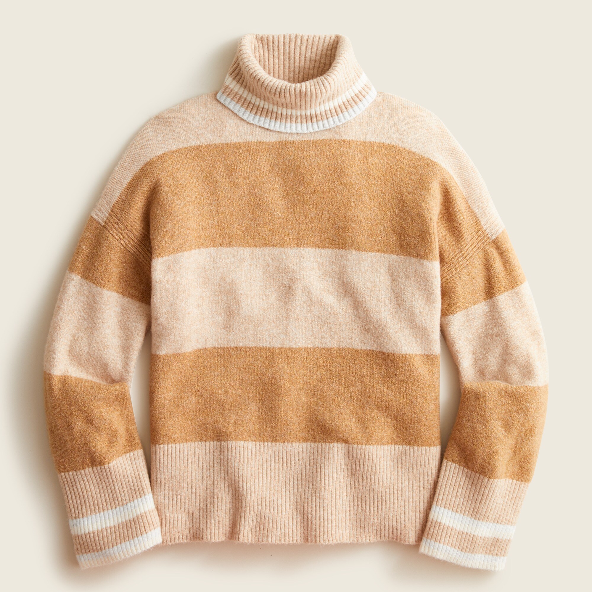 Striped turtleneck sweater in Supersoft yarn