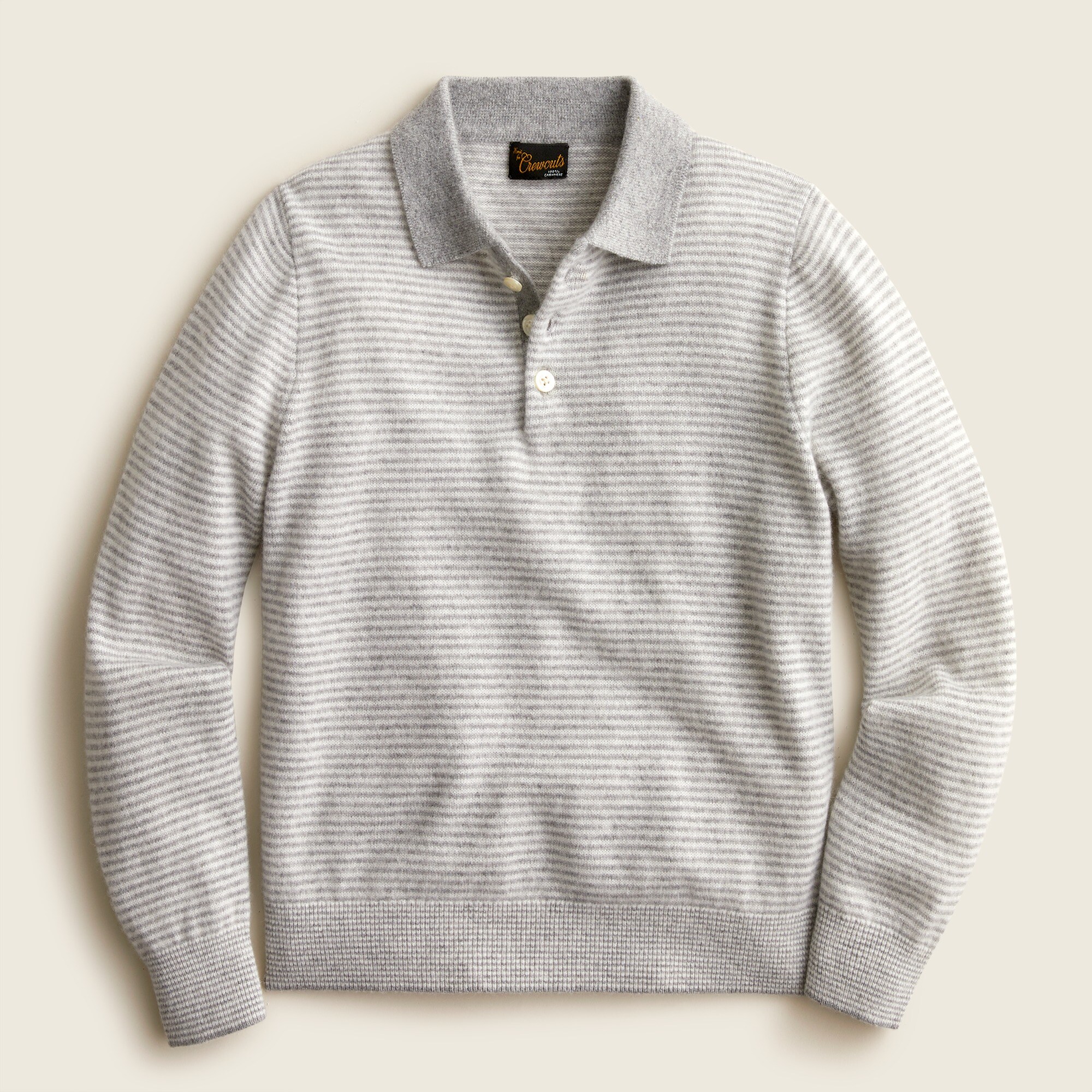 Kids' cashmere button-collar pullover sweater