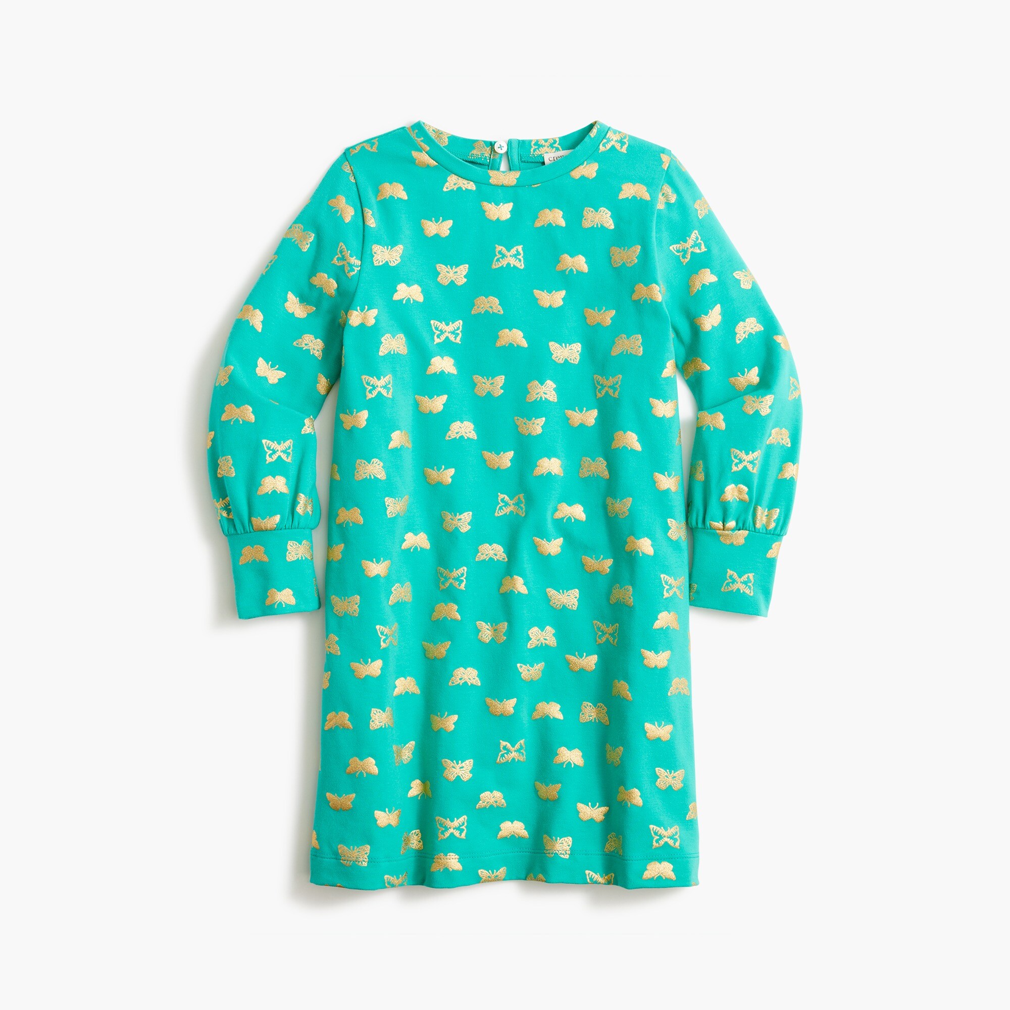Girls' puff-sleeve butterfly dress