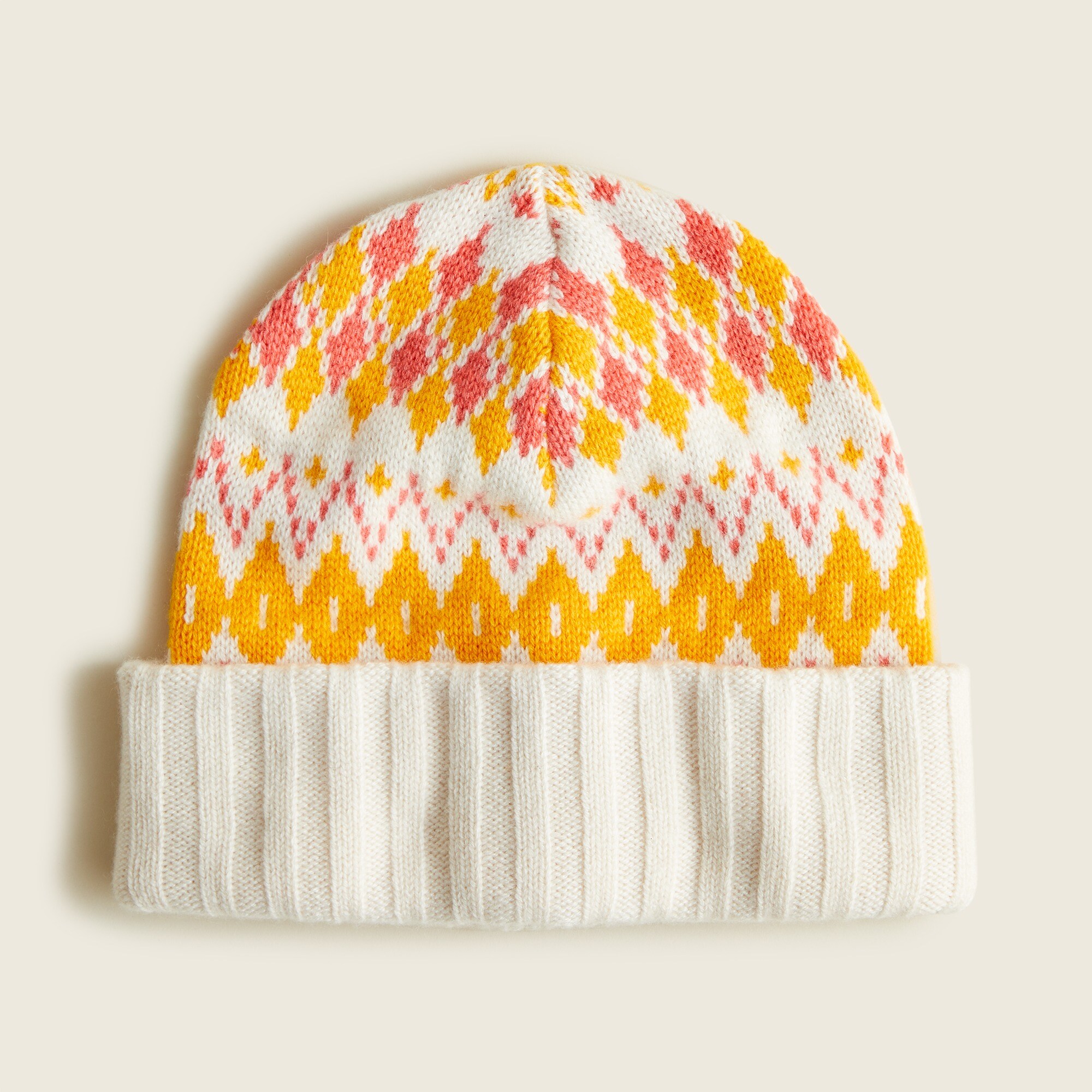 COOZO Unisex Fair Isle Snowstar Beanie - Knitted Winter Hat With Pom Pom, 100% Acrylic Cuffed Beanie