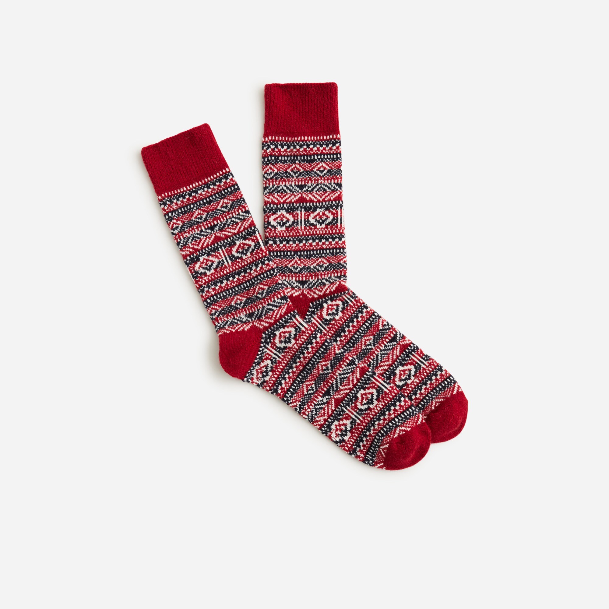  Lambswool-blend Fair Isle socks