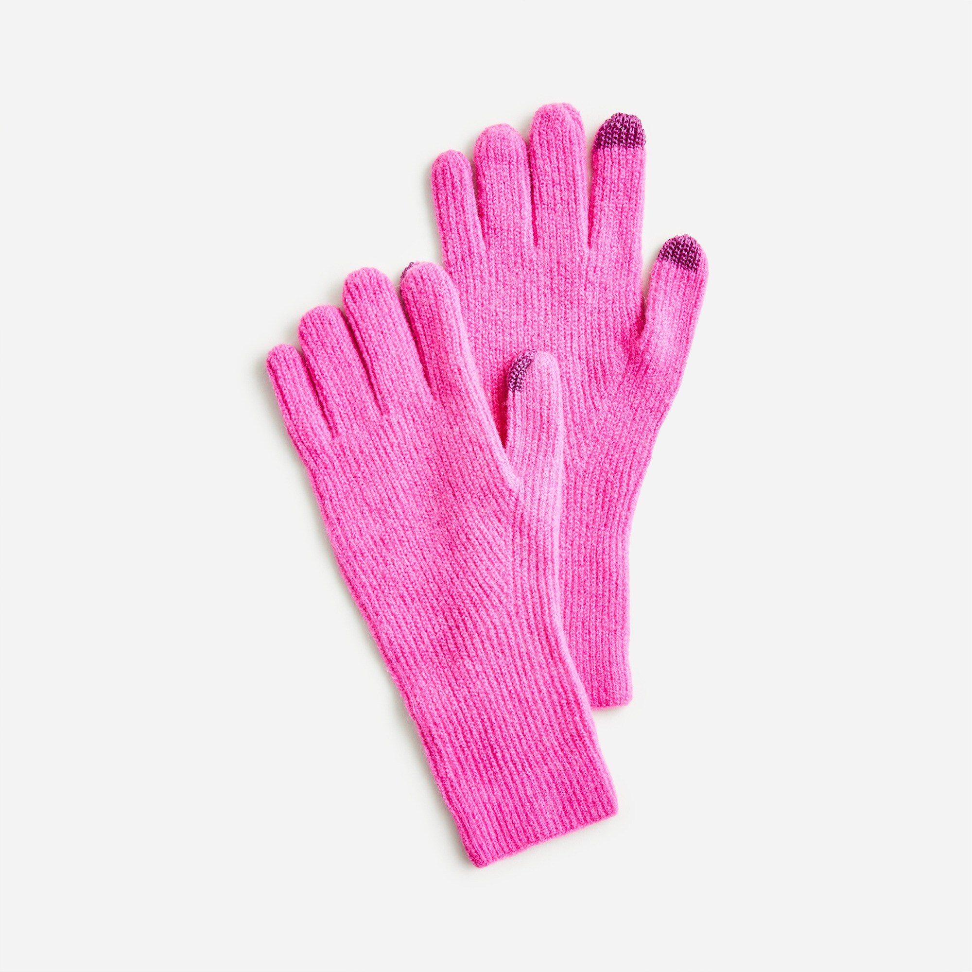 J.Crew: Ribbed Tech-touch Gloves In Supersoft Yarn For Women
