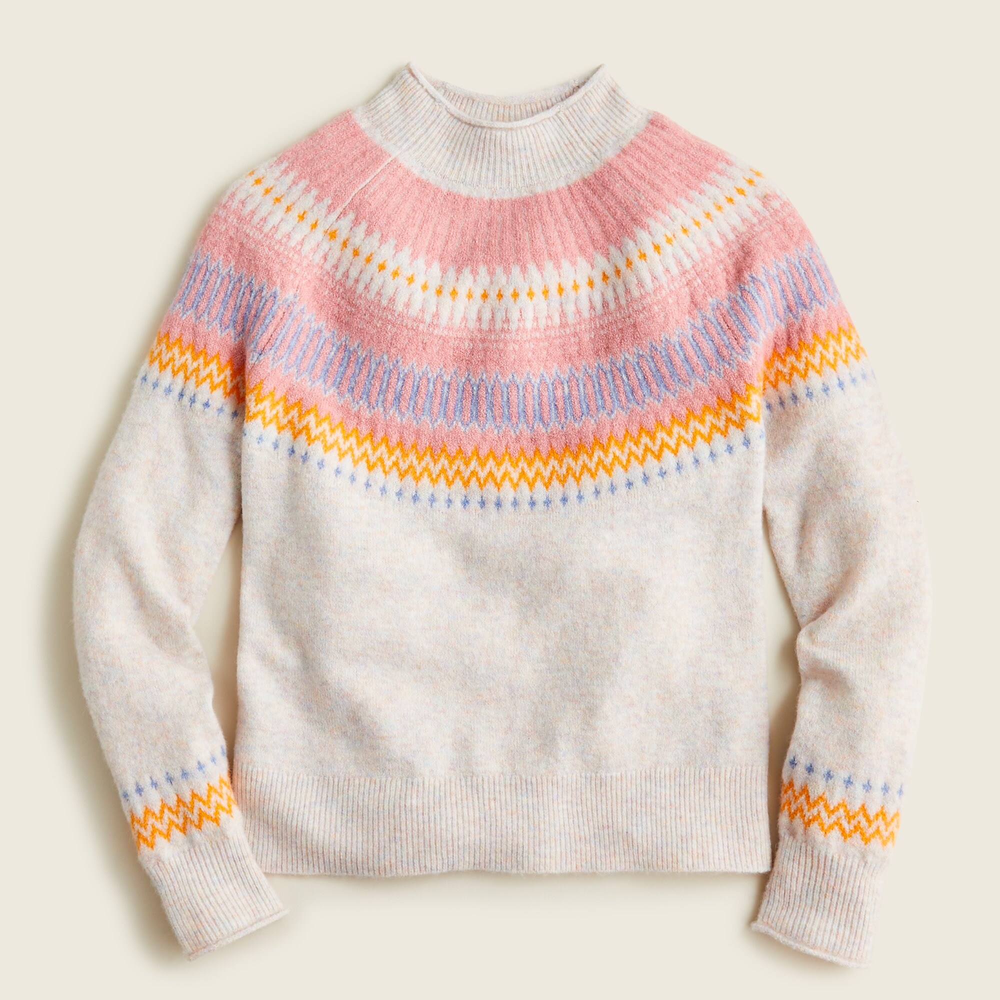 Fair Isle Yoke Rollneck Sweater In Supersoft Yarn For Women | J.Crew