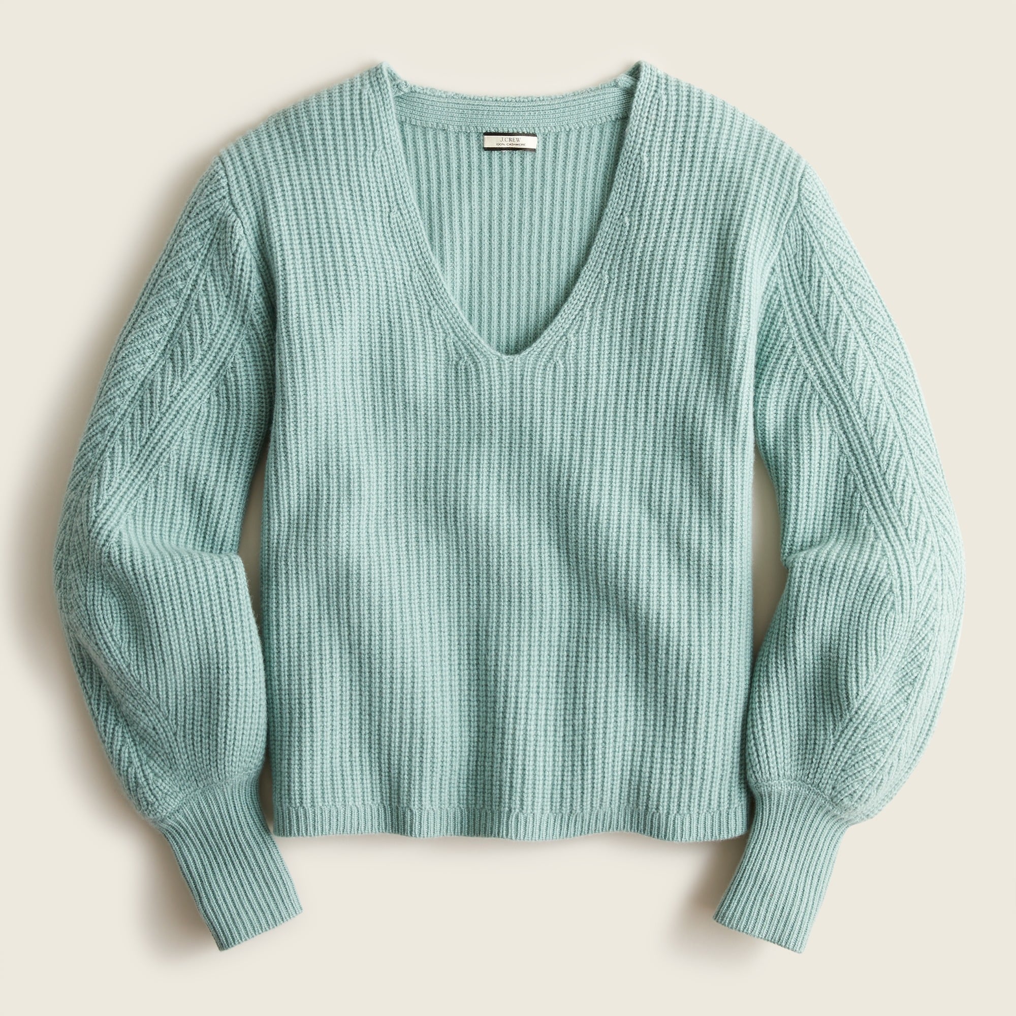 J.Crew: Cashmere Balloon-sleeve V-neck Sweater For Women