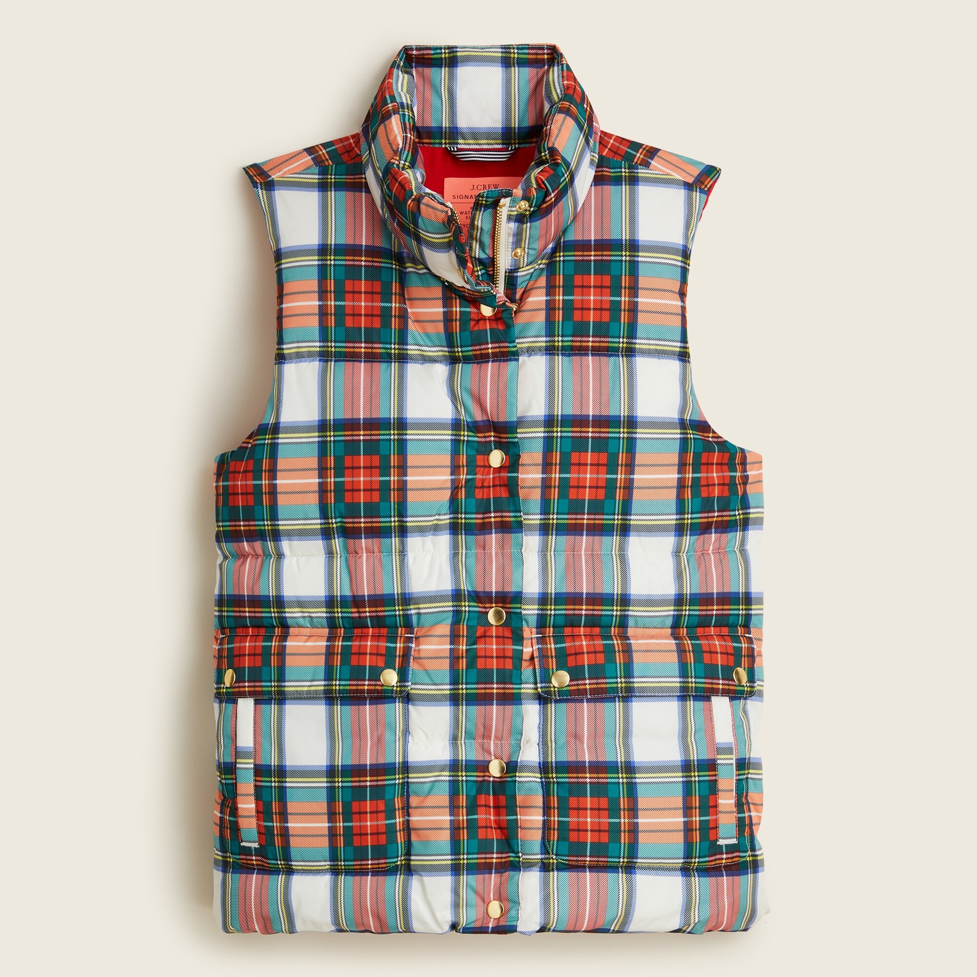 Puffer vest with PrimaLoft® in Snowy Stewart tartan