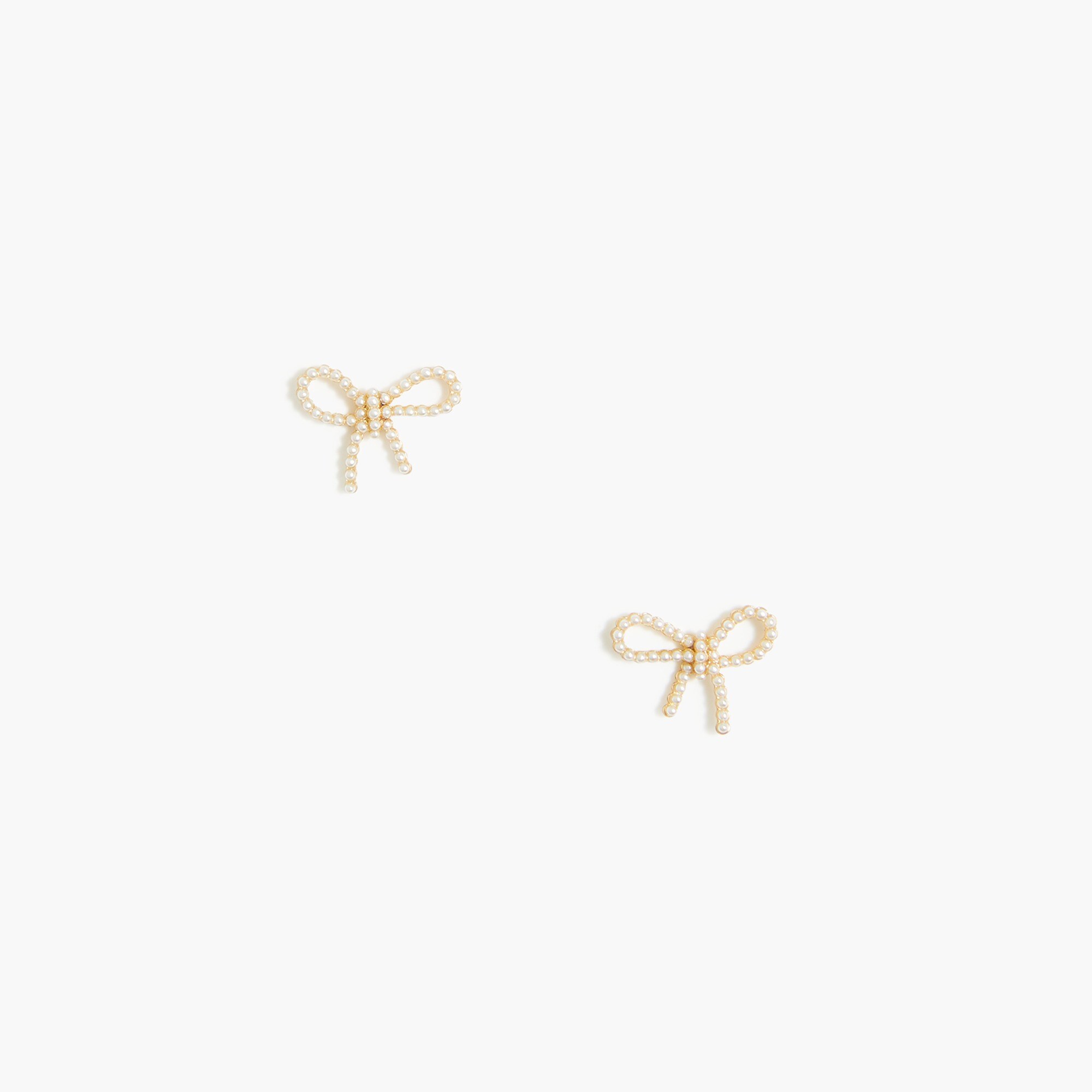 Pearl bow stud earrings
