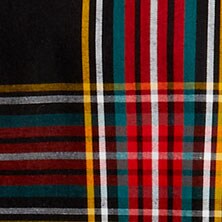 Tartan cotton poplin top with jewel buttons STEWART TARTAN BLACK RE factory: tartan cotton poplin top with jewel buttons for women