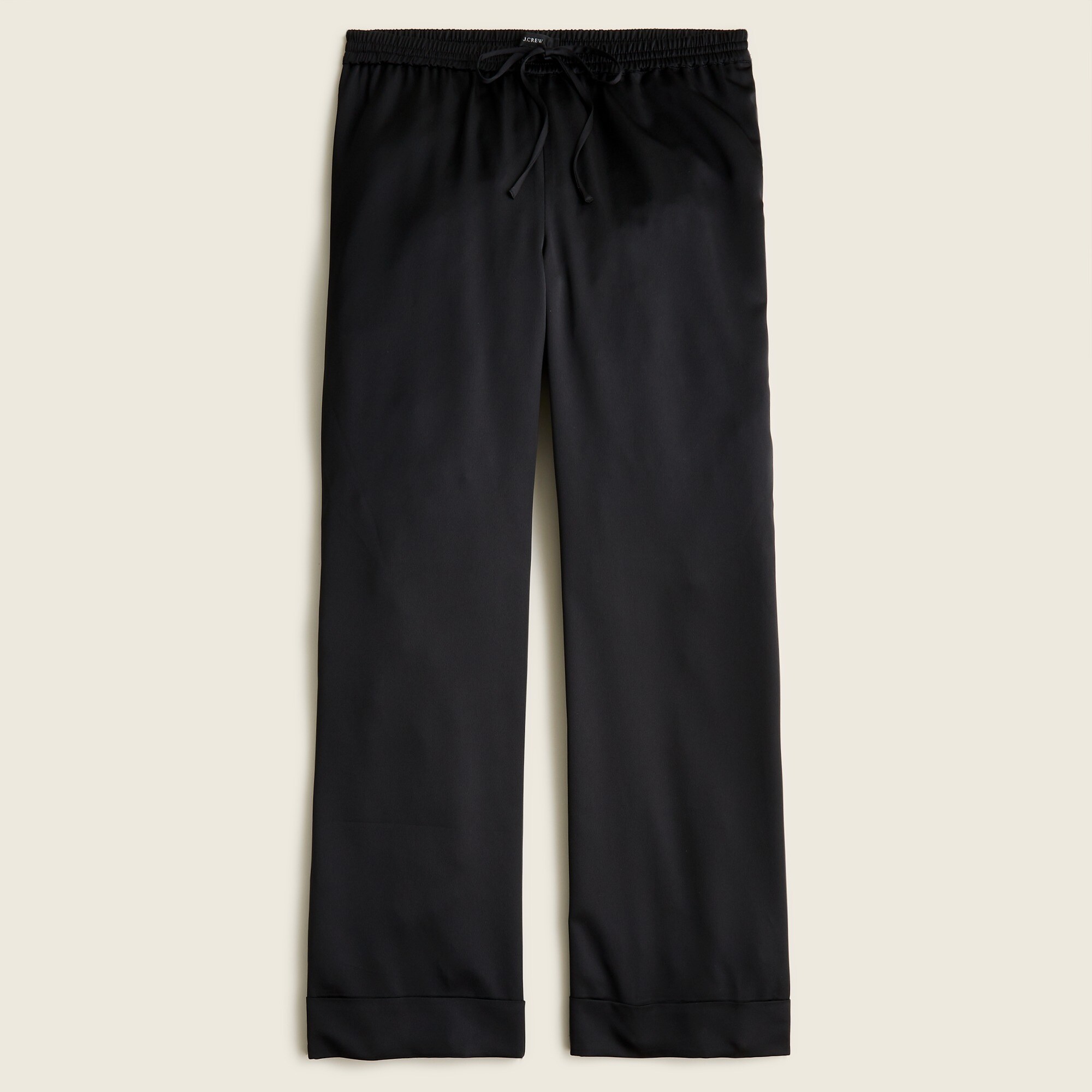 Drawstring cuffed crepe pant