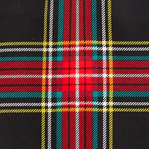 Tartan bow-neck top with ruffles BLACK RED MULTI factory: tartan bow-neck top with ruffles for women