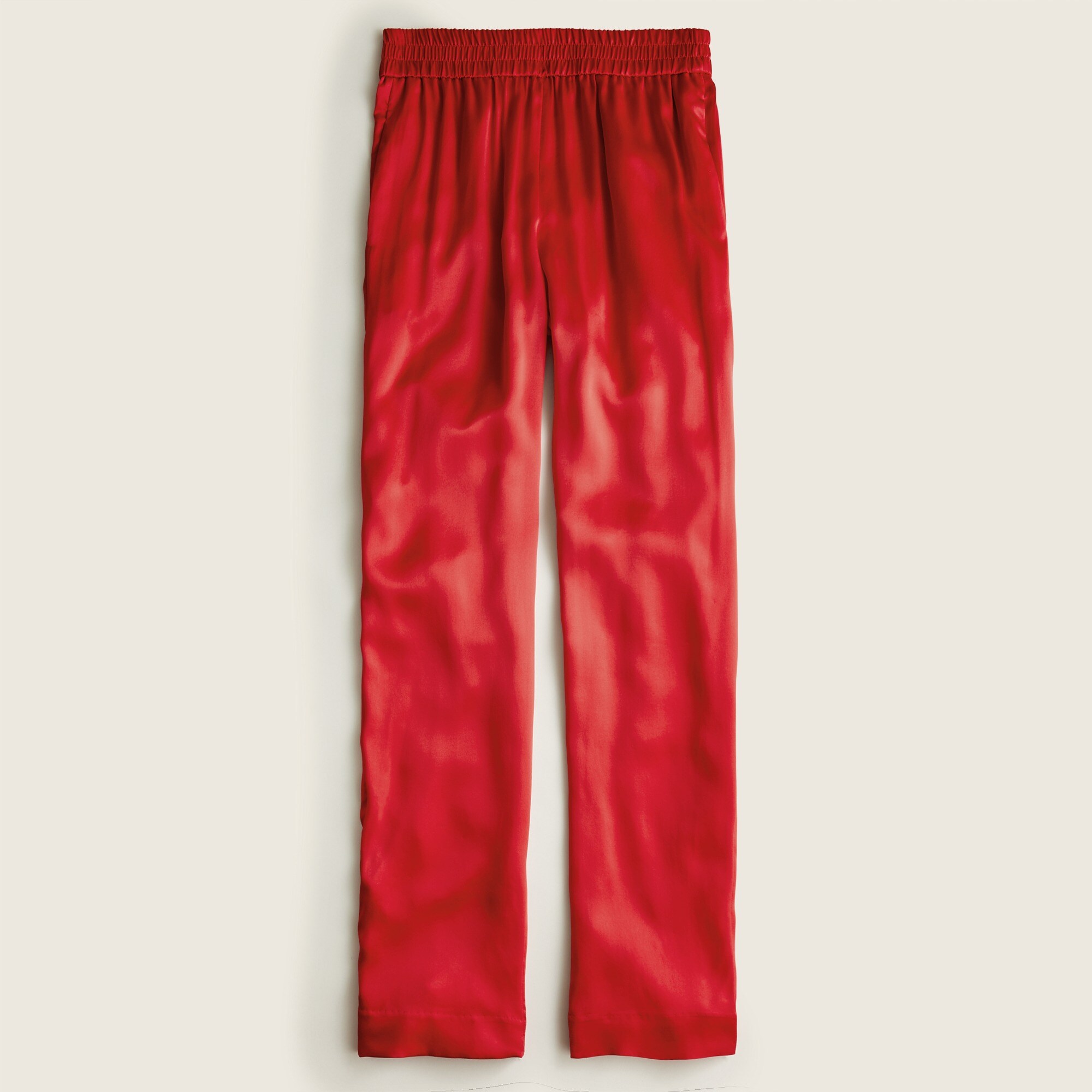 Pull-on washable silk charmeuse pant