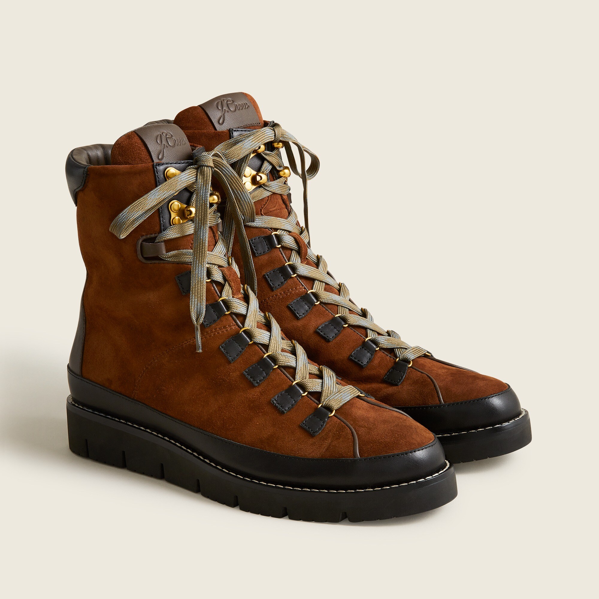 nujabes lady brown＆Pase Rock セット Rock style CAMOUFLAGE leather Girl boots with laces and