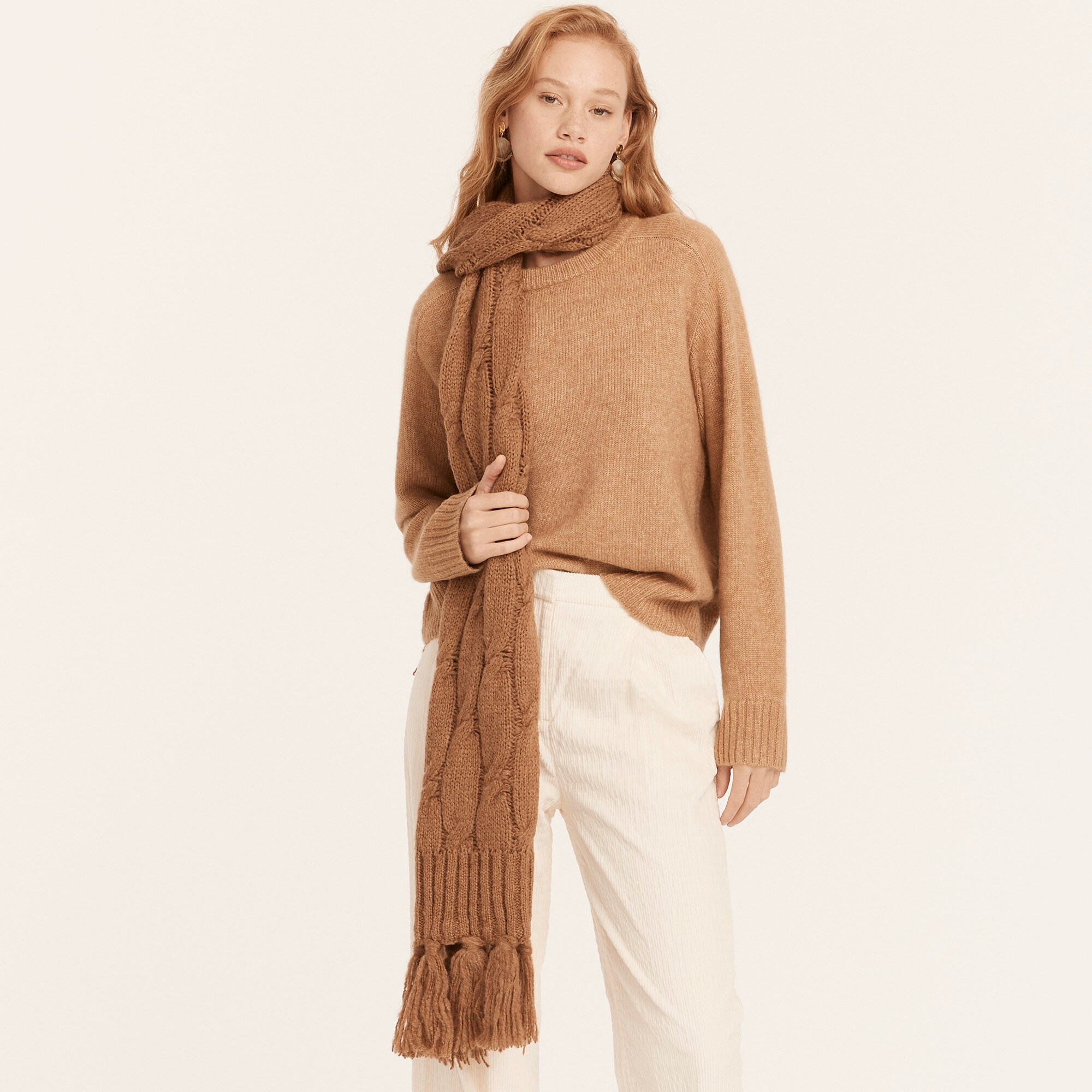 Relaxed saddle sleeve crewneck sweater