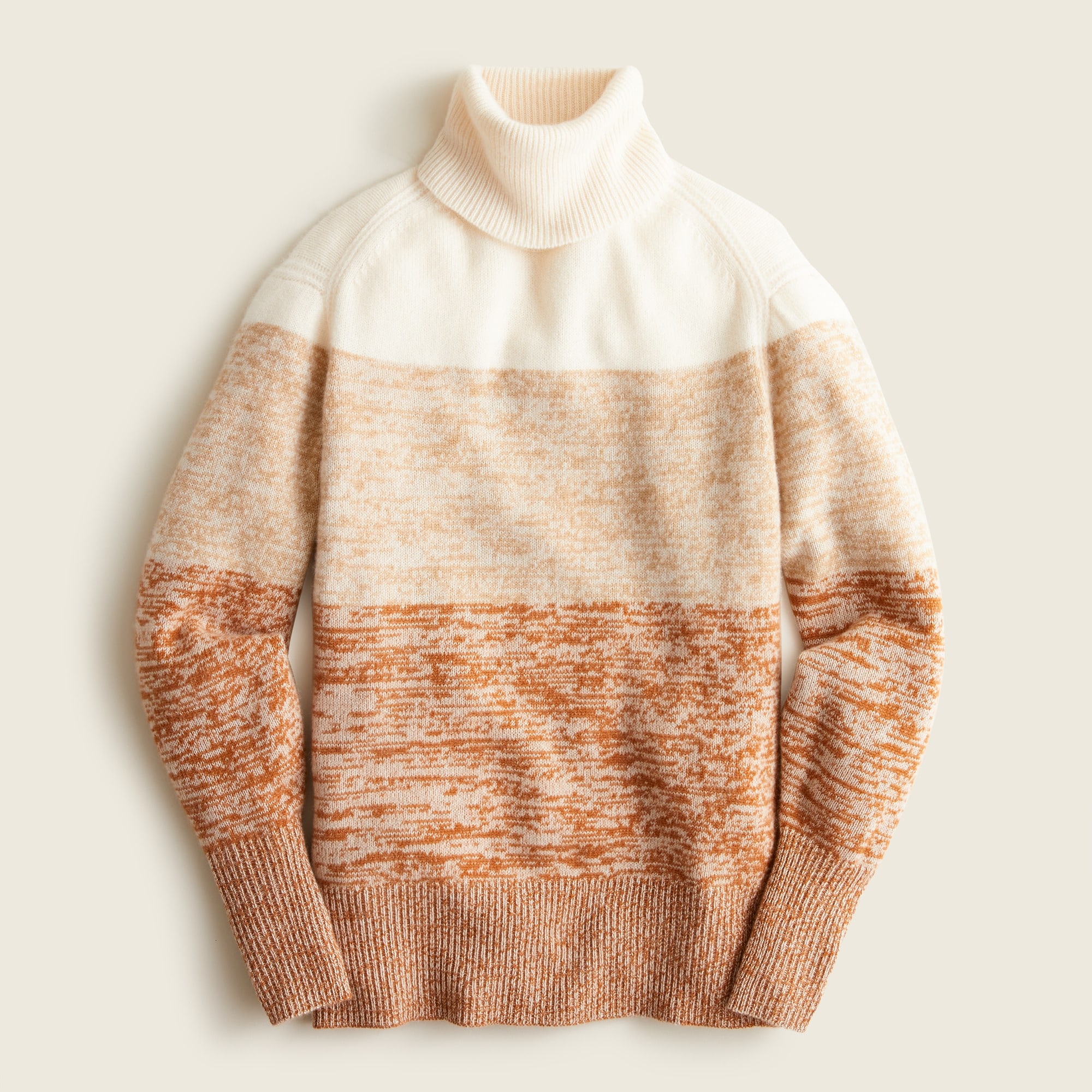 Cashmere colorblock fold-over turtleneck sweater