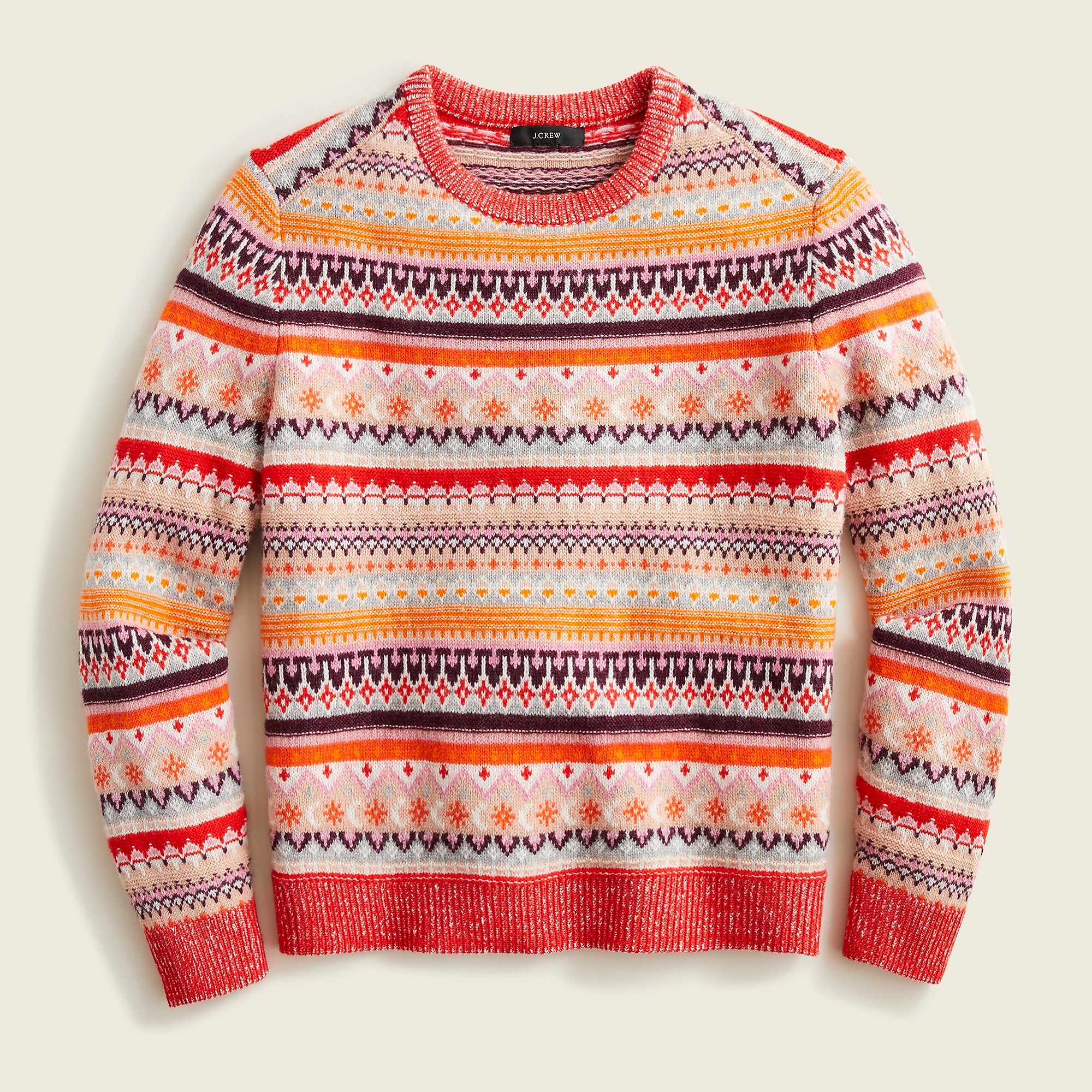 Fair Isle cropped crewneck sweater