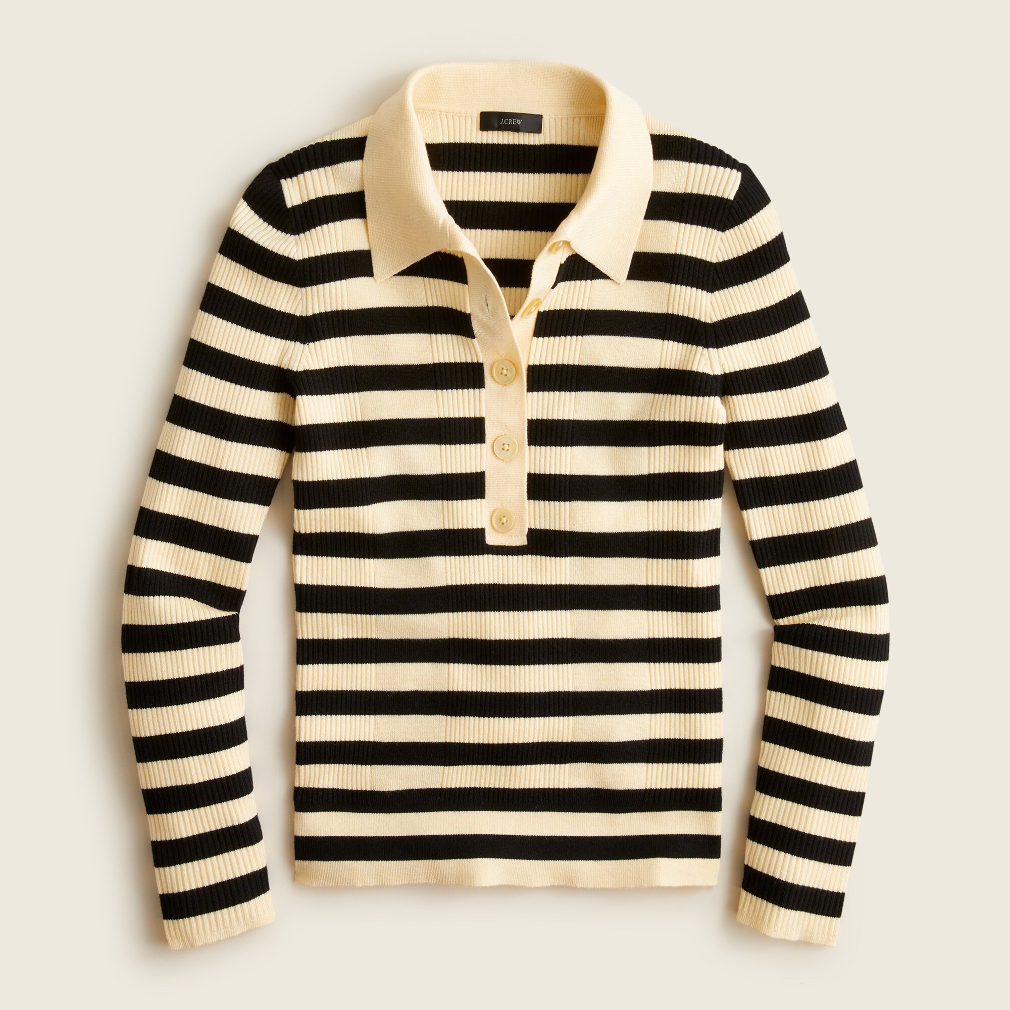 Collared silk-blend sweater in stripe