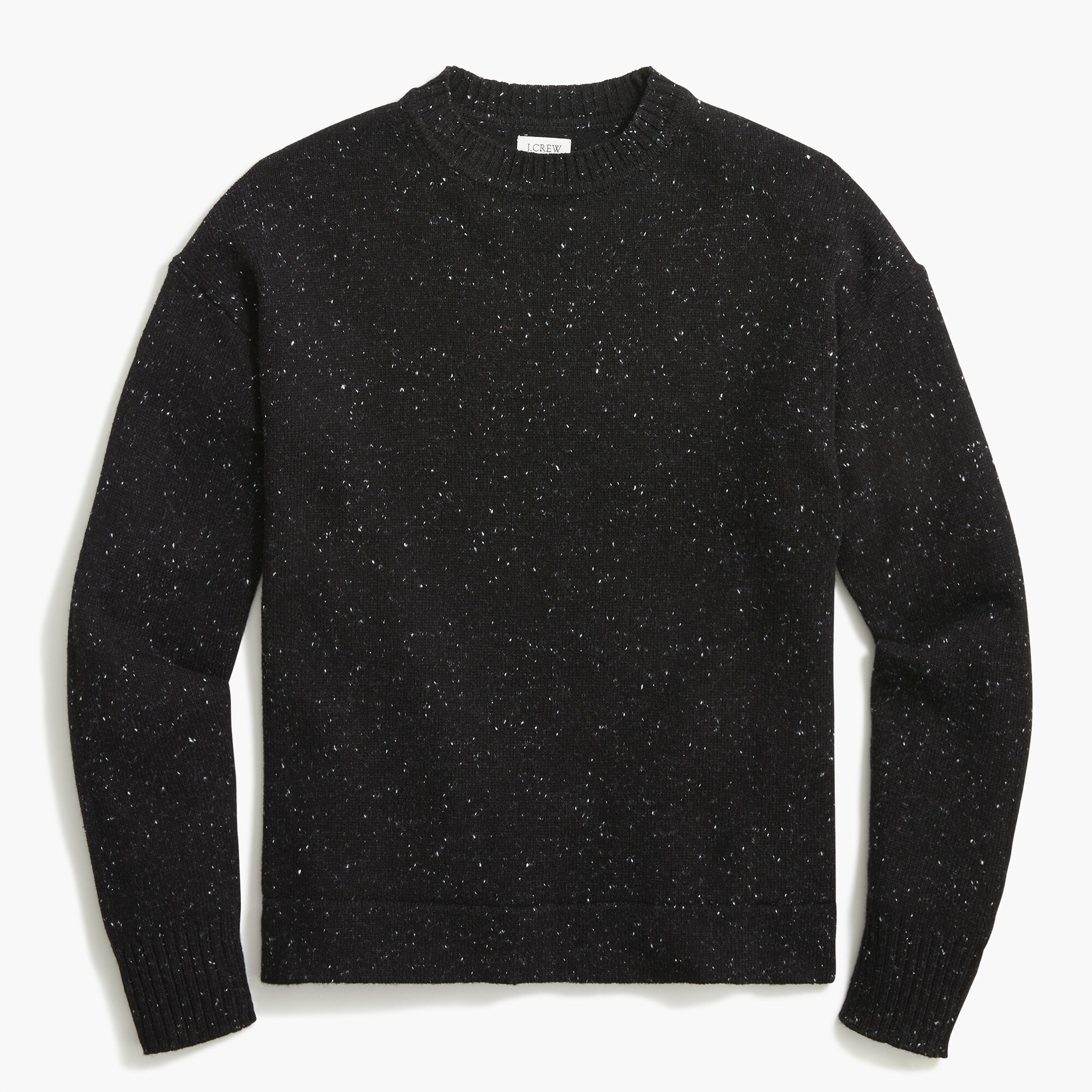 Speckled boxy crewneck sweater