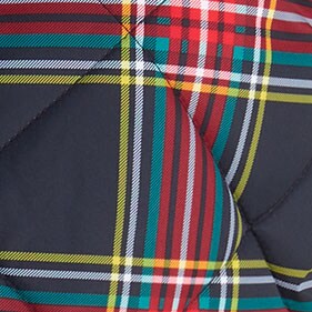 Stewart tartan puffer vest with snap pockets STEWART TARTAN BLACK RE factory: stewart tartan puffer vest with snap pockets for women