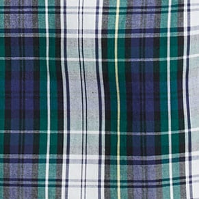 Plaid cotton poplin shirt in signature fit NAVY GREEN factory: plaid cotton poplin shirt in signature fit for women