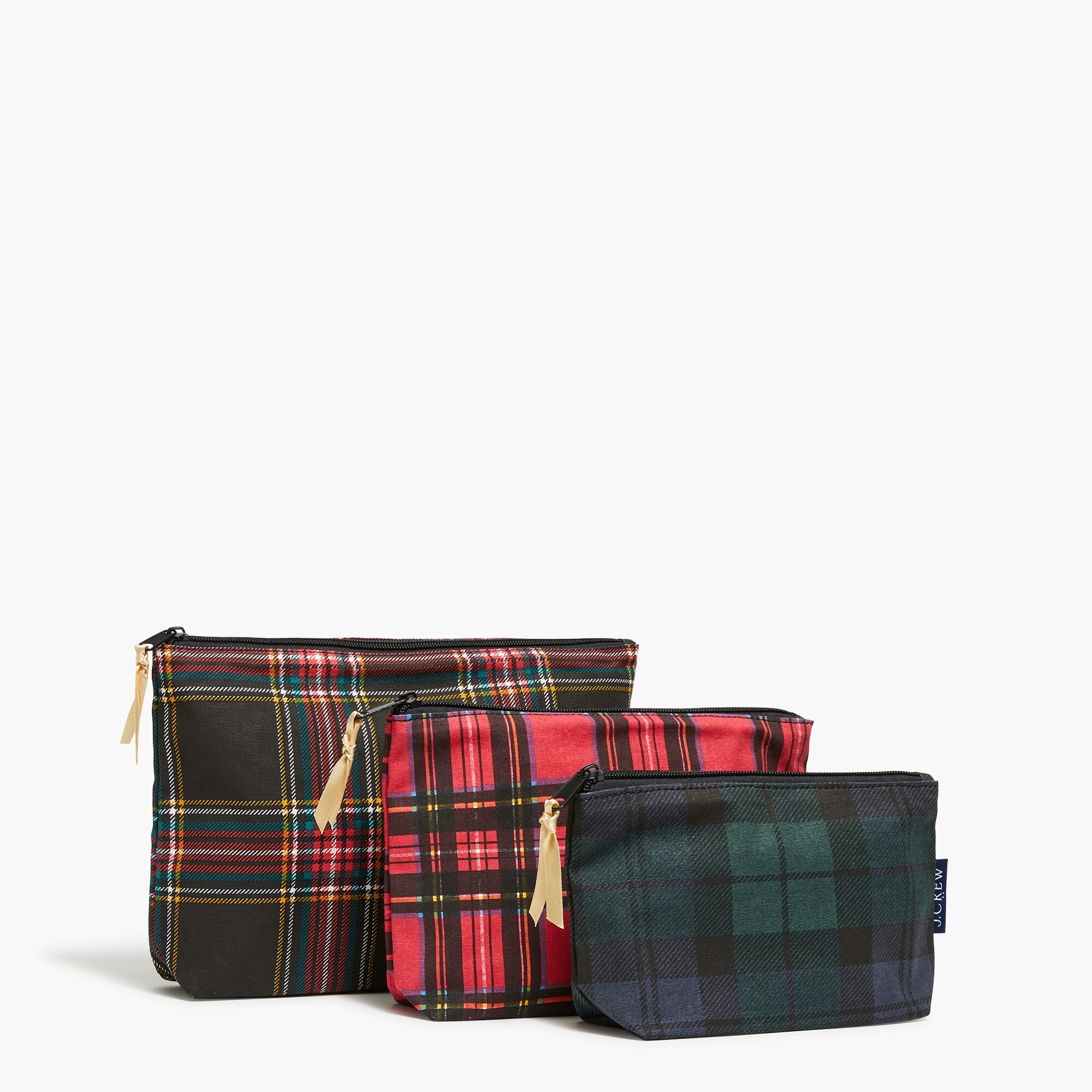 Three-pack tartan pouch set