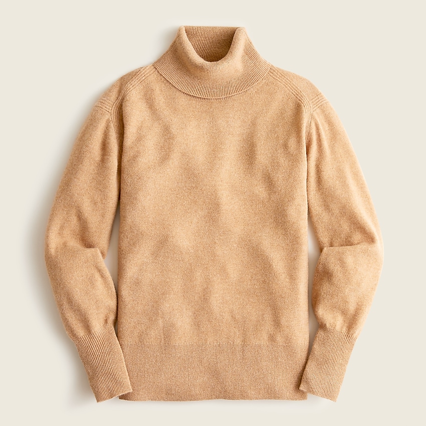 j.crew: cashmere fold-over turtleneck sweater for women, right side, view zoomed