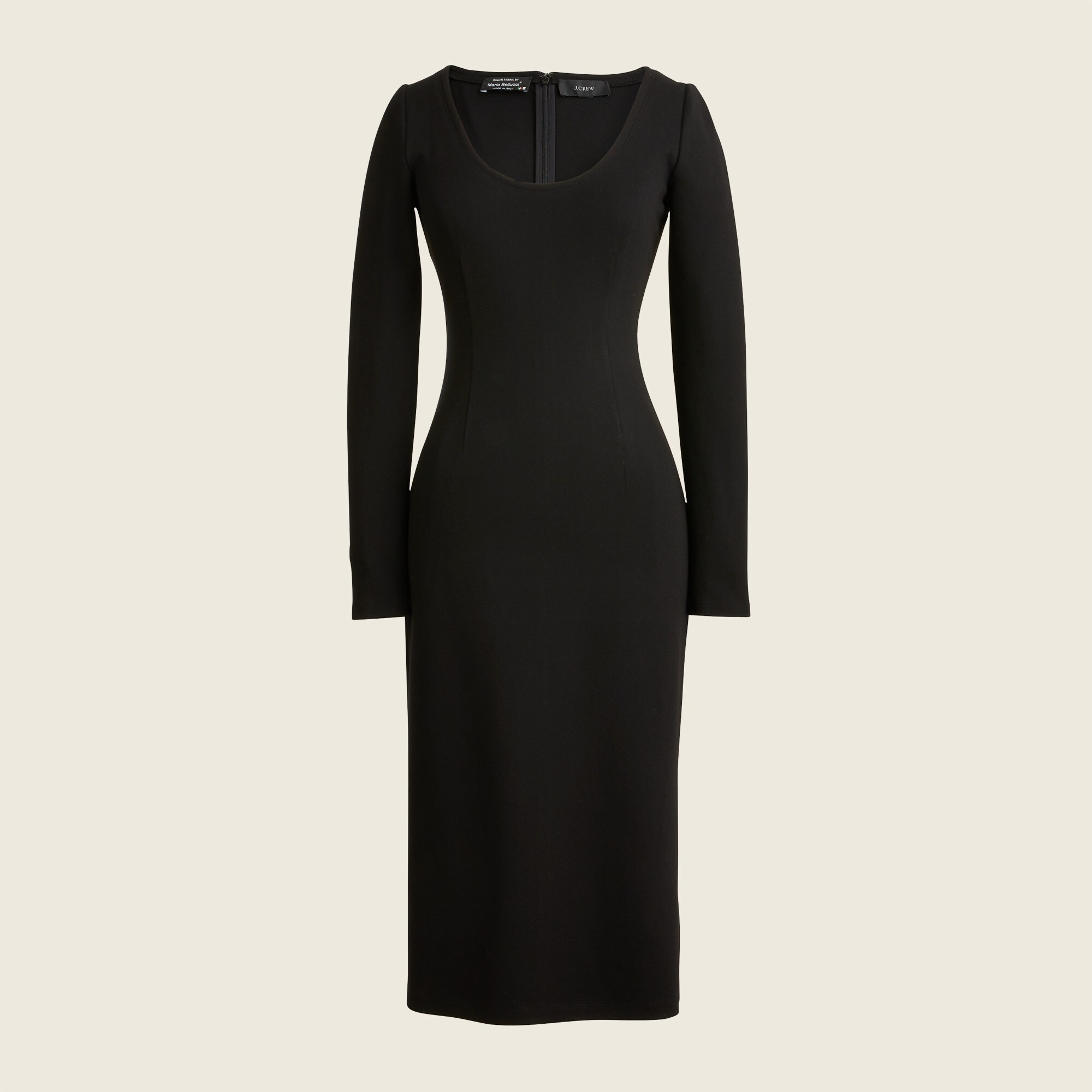 Long-sleeve Scoopneck Dress In Italian Ponte For Women | J.Crew