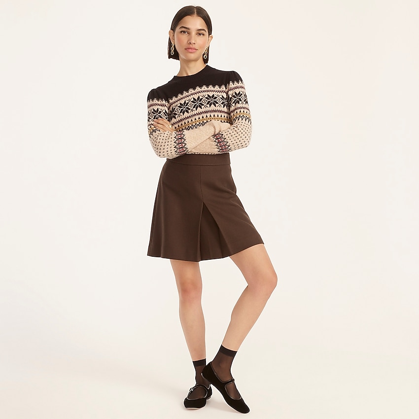 J.Crew: Pleated Mini Skirt In Double-serge Wool For Women