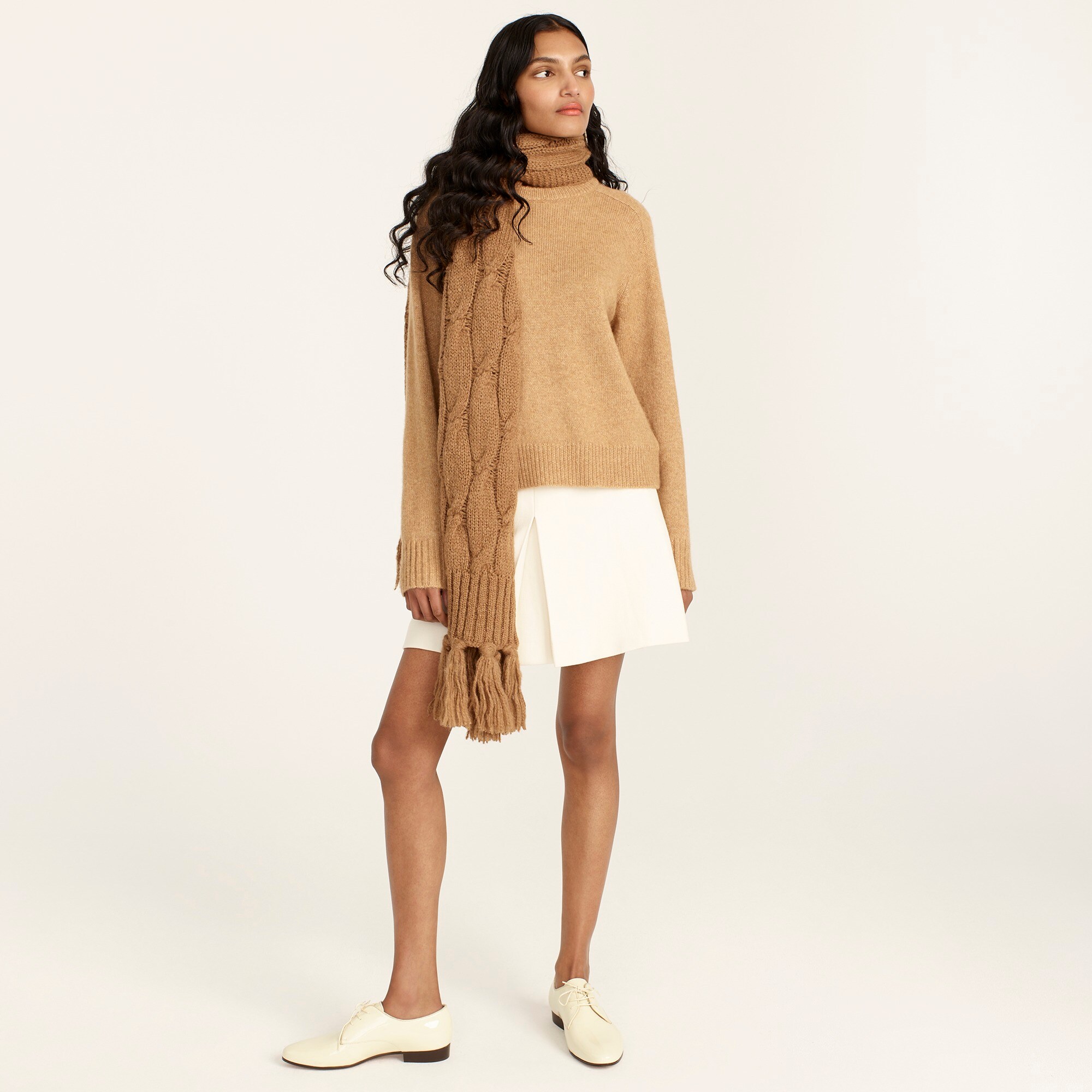 Petite pleated mini skirt in double-serge wool