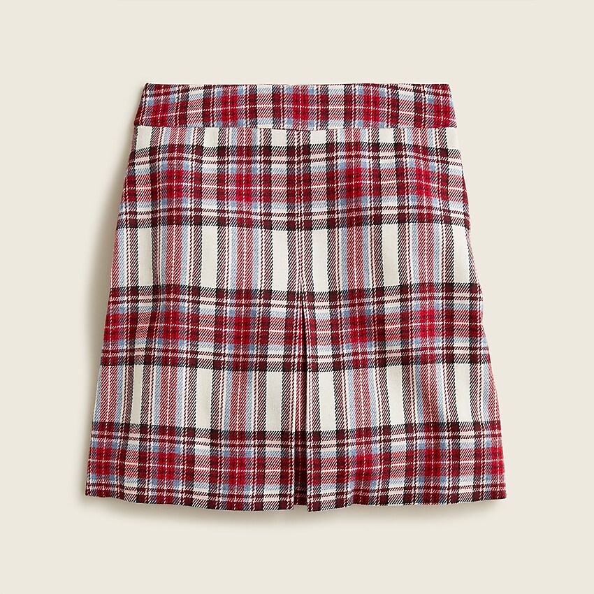 j.crew: pleated mini skirt in vintage plaid for women, right side, view zoomed