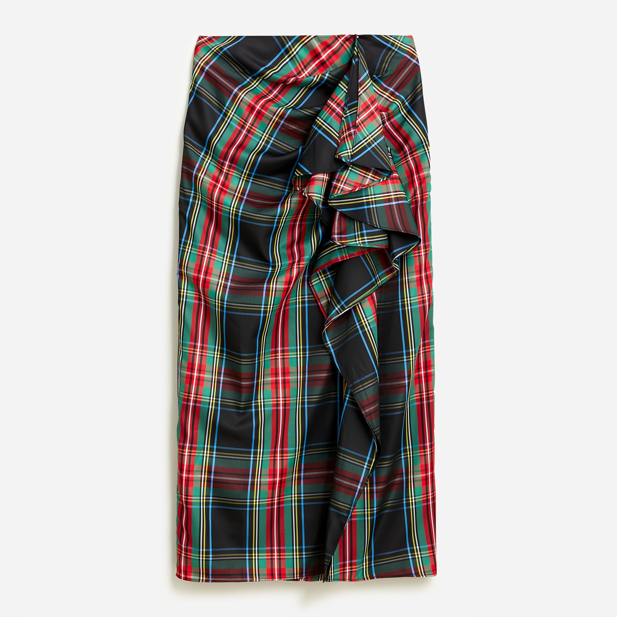 J.Crew Long Ruffle Skirt In Stewart Tartan For Women