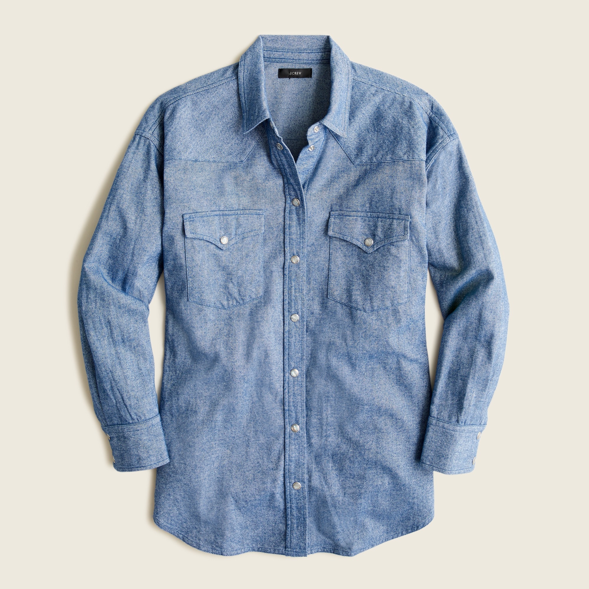 Relaxed-fit indigo flannel shirt