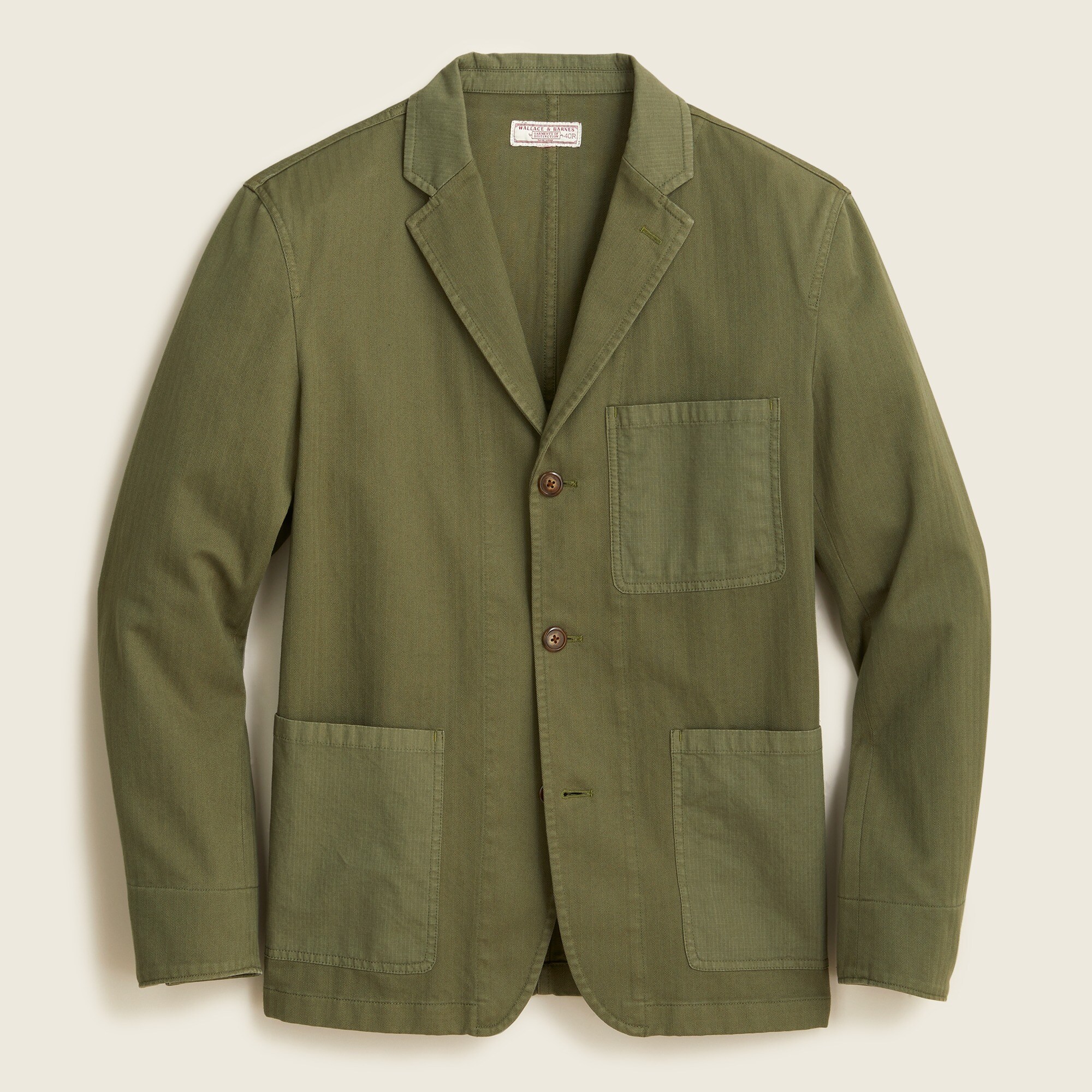 Wallace & Barnes chore blazer in cotton herringbone and ripstop