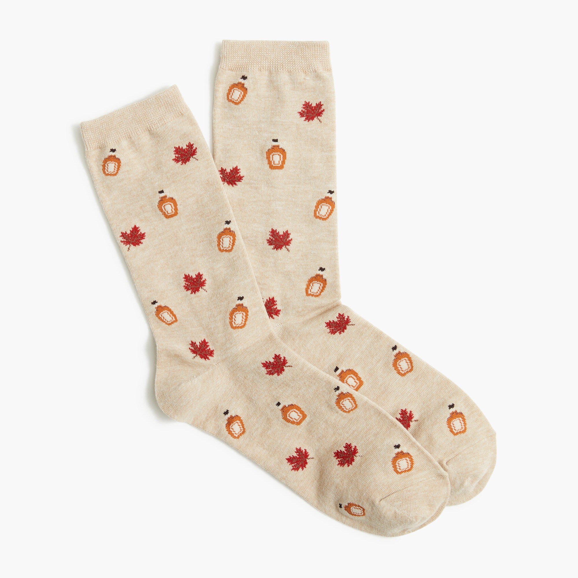 Maple syrup leaves trouser socks