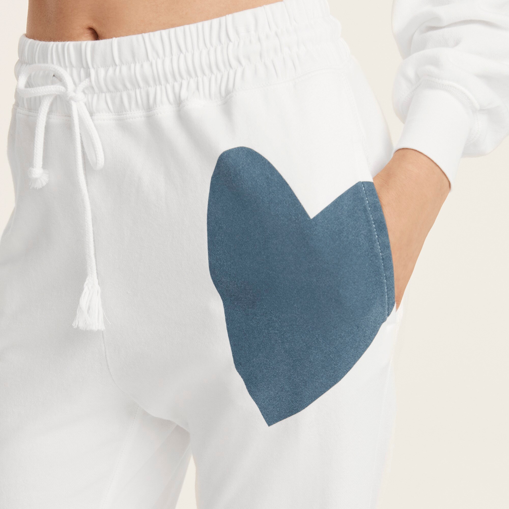 j.crew: magic rinse&trade; jogger pant with heart for women, right side, view zoomed