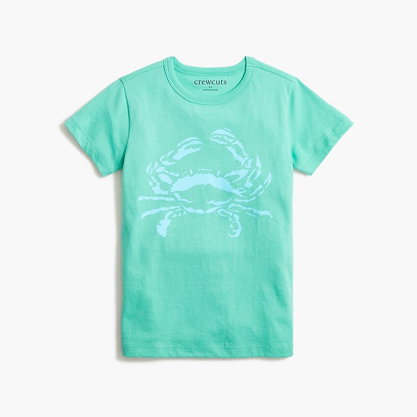 factory: kids' crab graphic tee for boys, right side, view zoomed