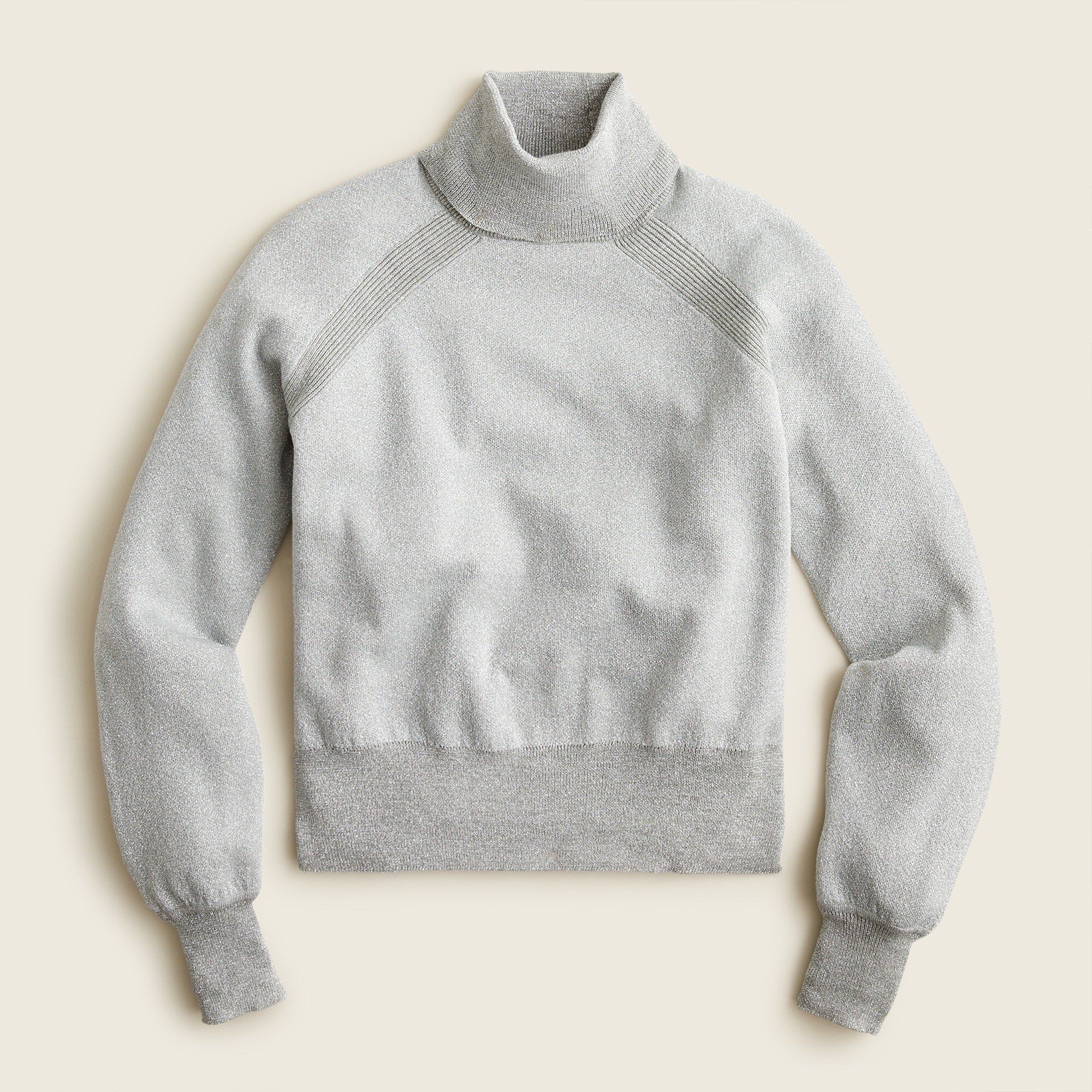 Merino wool metallic turtleneck sweater