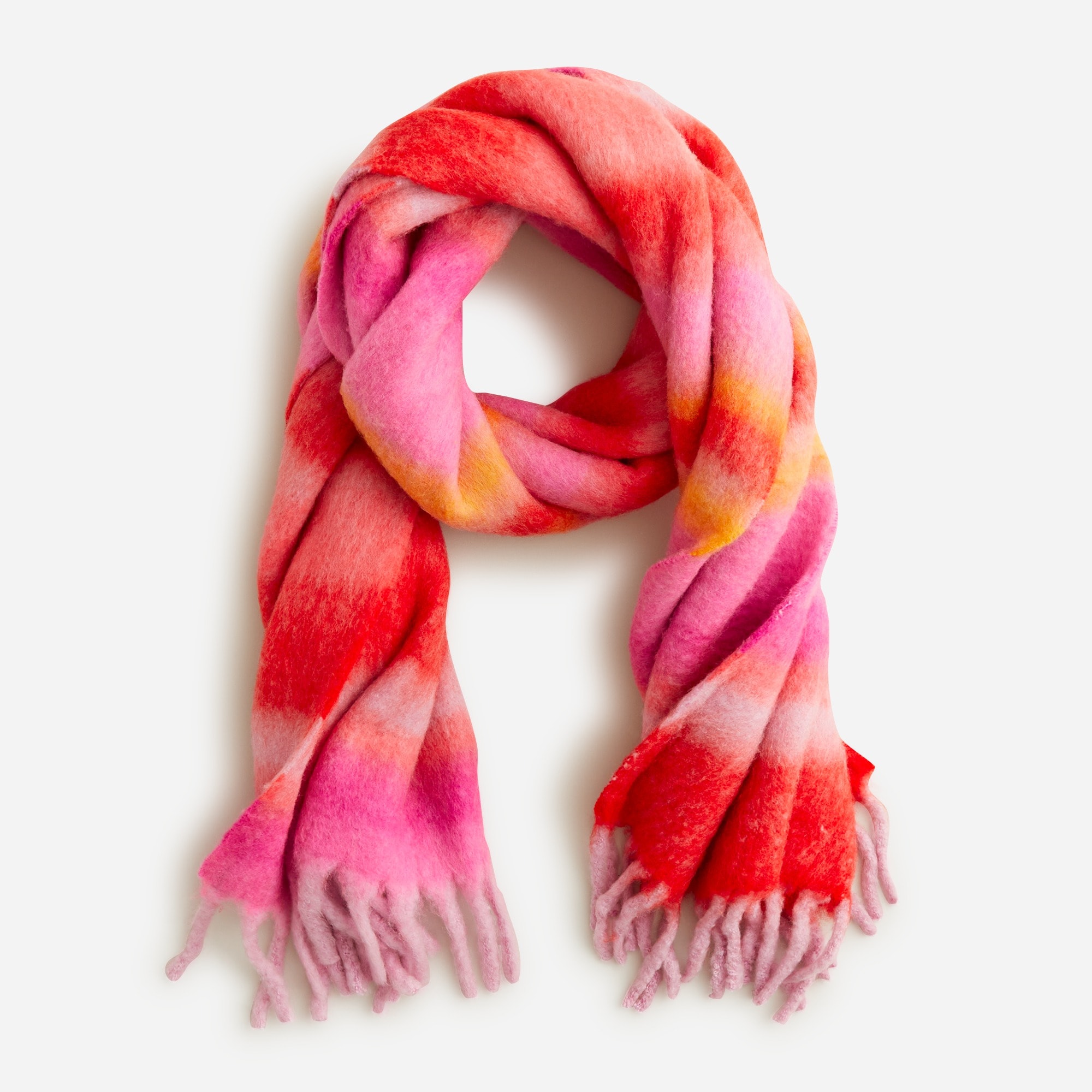 Plaid Scarf In Textured Wool For Women | J.Crew
