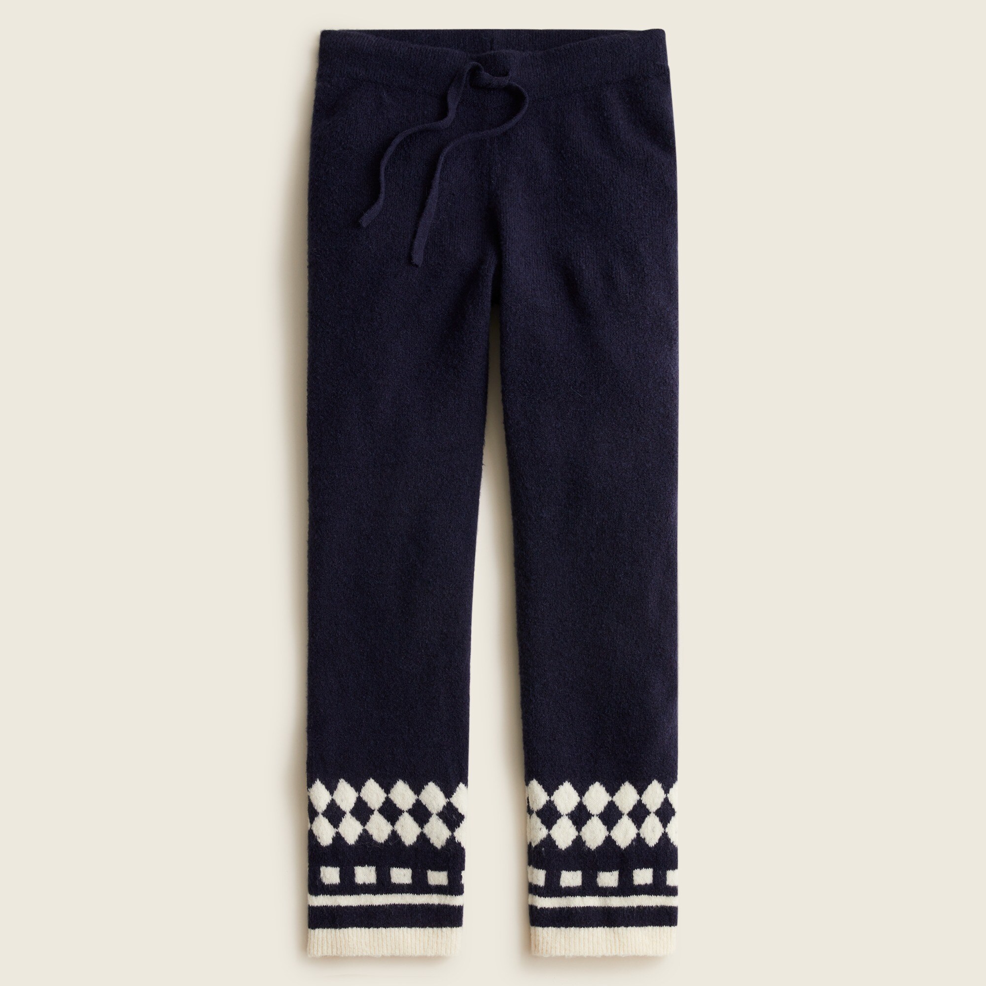 Sweater-pant with geometric knit
