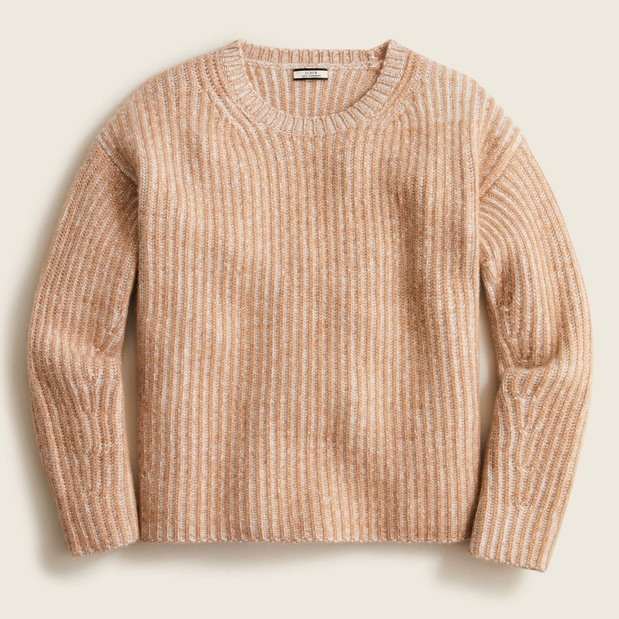 Cashmere plaited relaxed crewneck sweater
