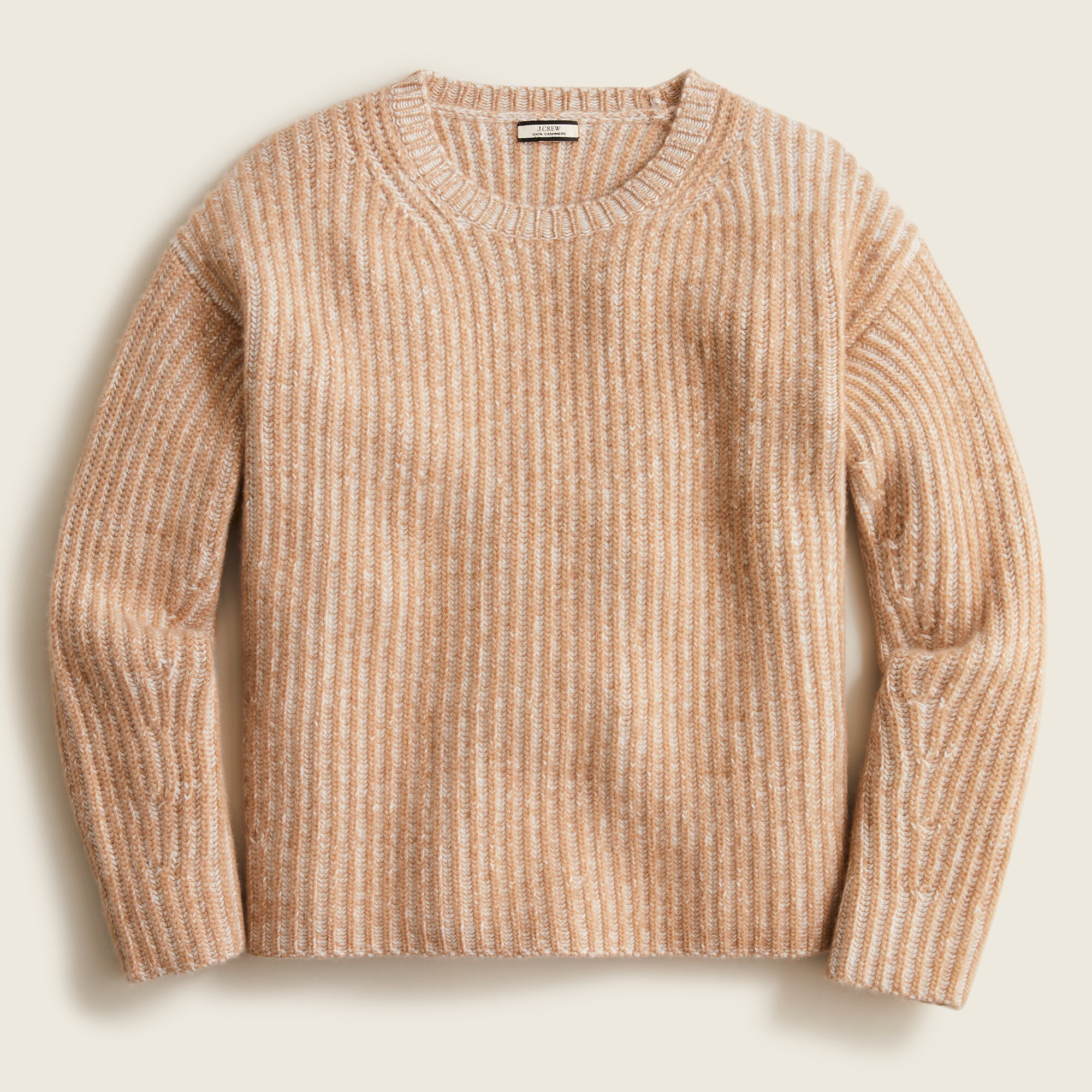 Cashmere plaited relaxed crewneck sweater