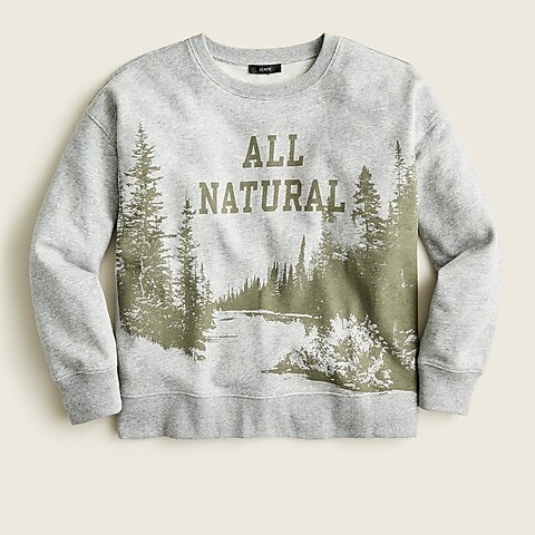 womens University terry "All natural" crewneck sweatshirt