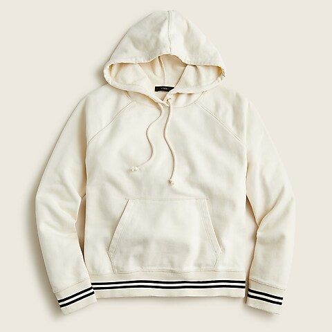  University terry hoodie with striped cuffs