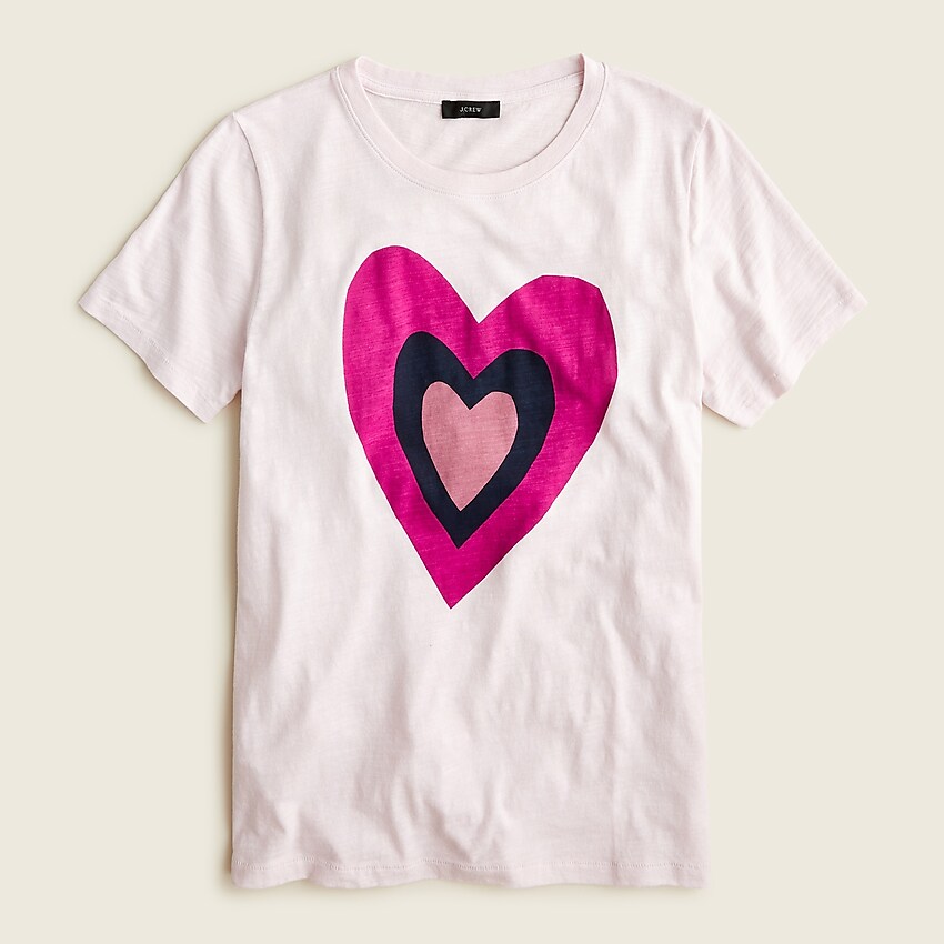j.crew: vintage cotton heart t-shirt for women, right side, view zoomed